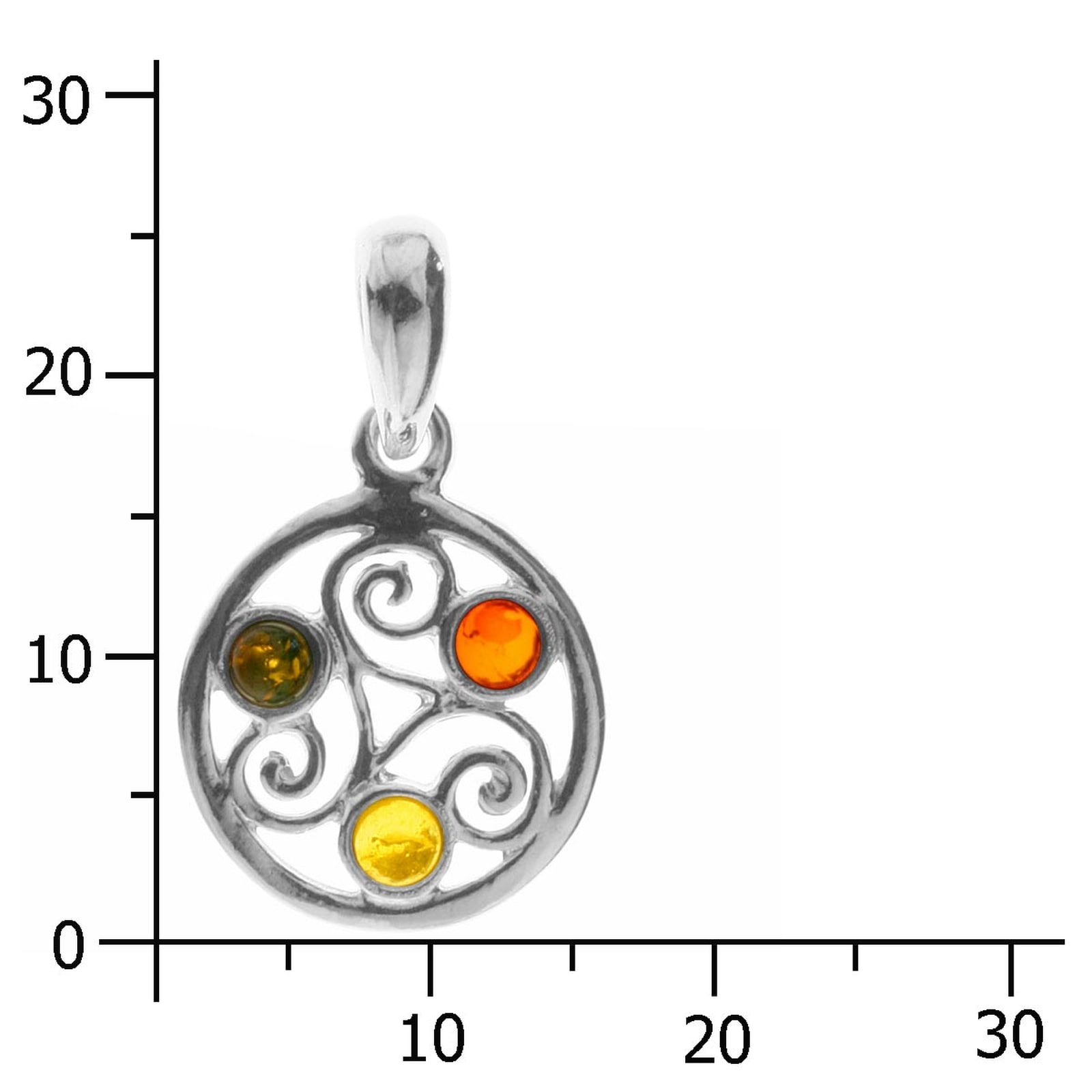 OSTSEE-SCHMUCK Kettenanhänger »- Keltische Fibel - Silber 925/000 - Bernstein«