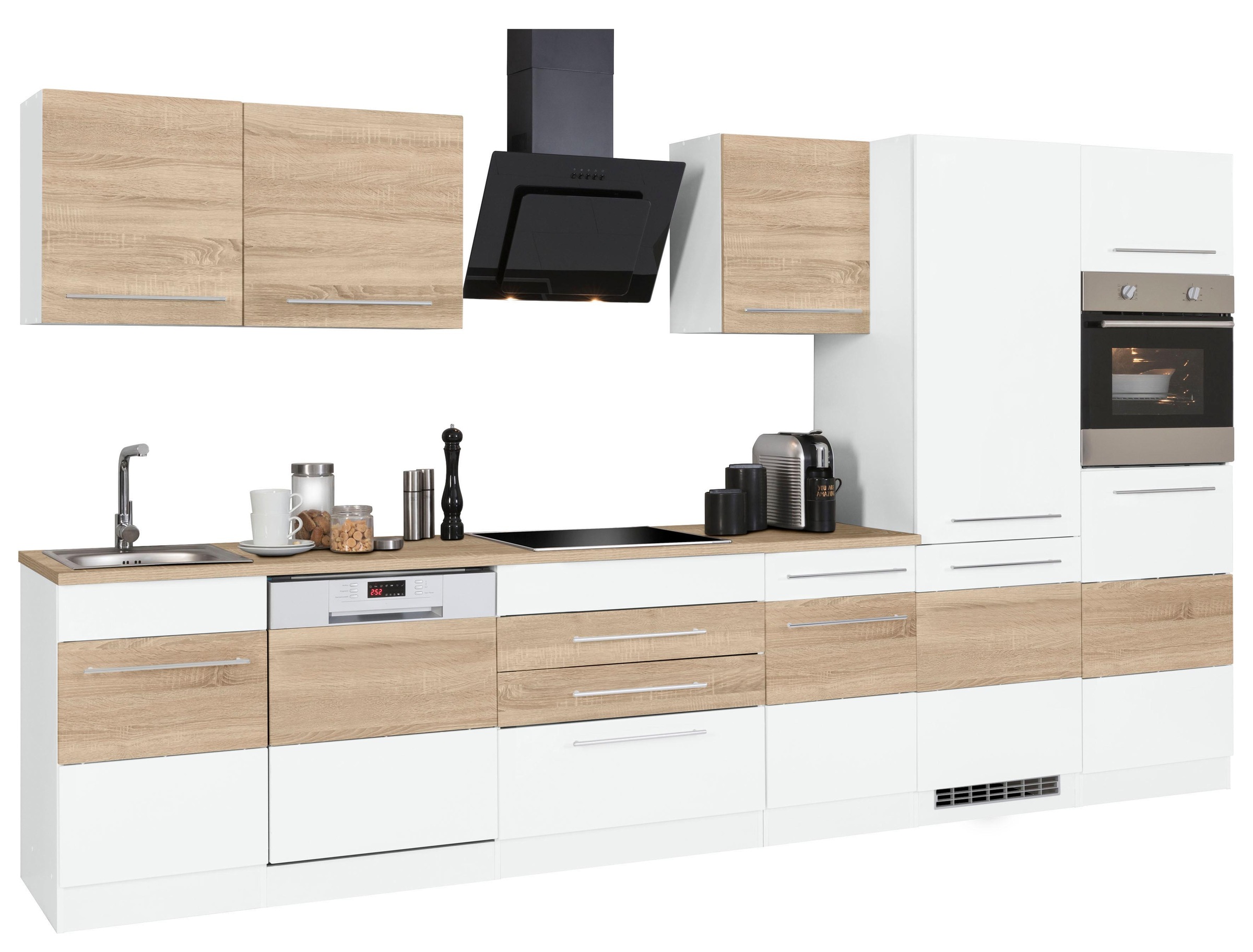 KOCHSTATION Küchenzeile »KS-Trient« Breite 360 cm, wahlweise mit E-Geräten, mit Arbeitsplatte