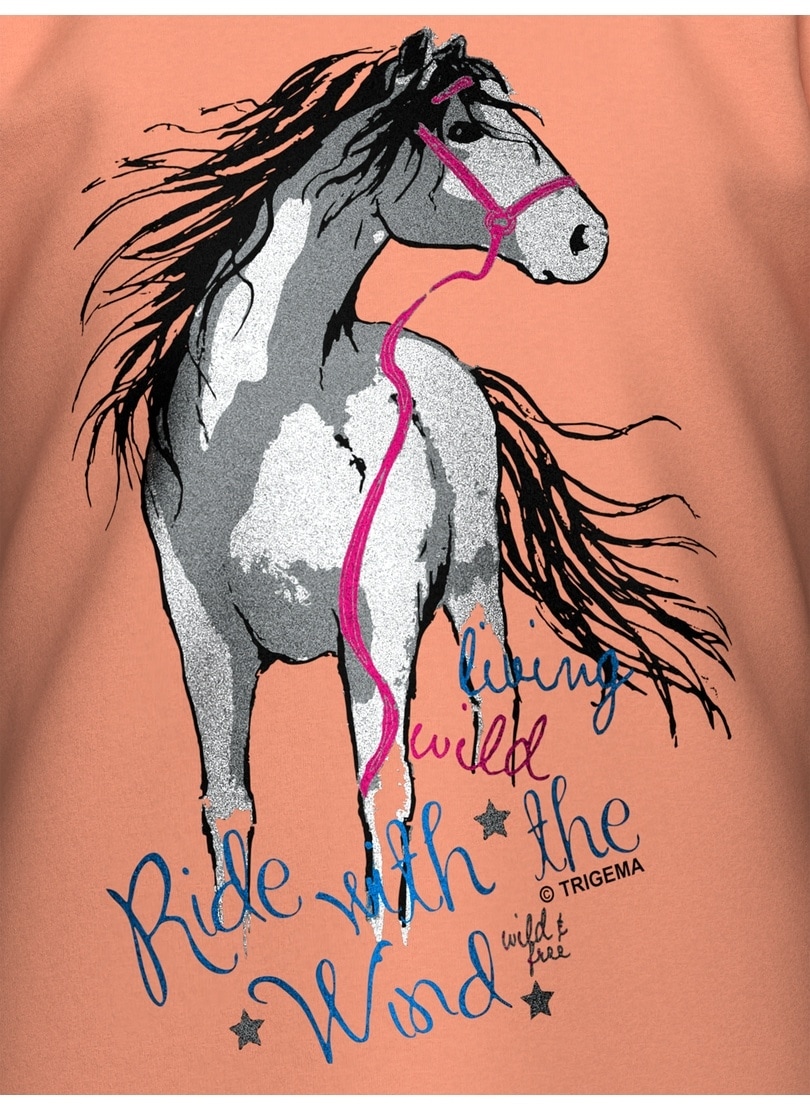 Trigema T-Shirt »TRIGEMA T-Shirt mit Pferd« 1 Stk. tlg.