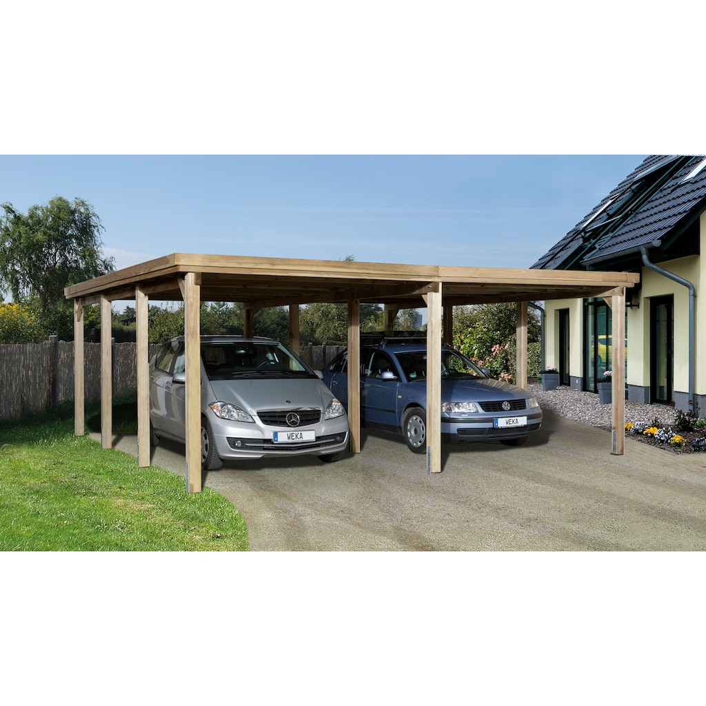 weka Doppelcarport »Optima 2«, Holz, 270 cm, braun