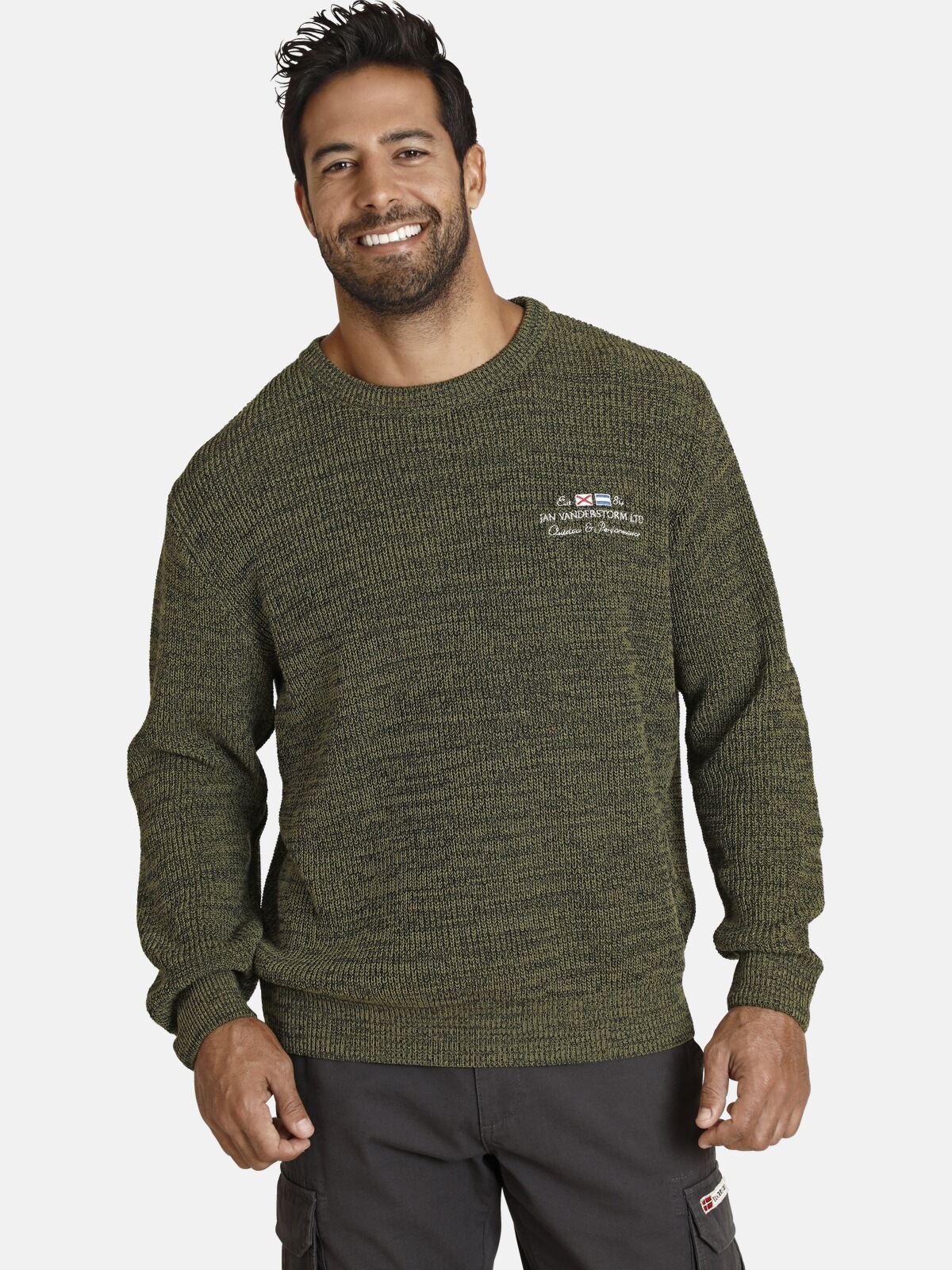 Jan Vanderstorm Strickpullover »BEETU«, mehrfarbig mit Rundhals