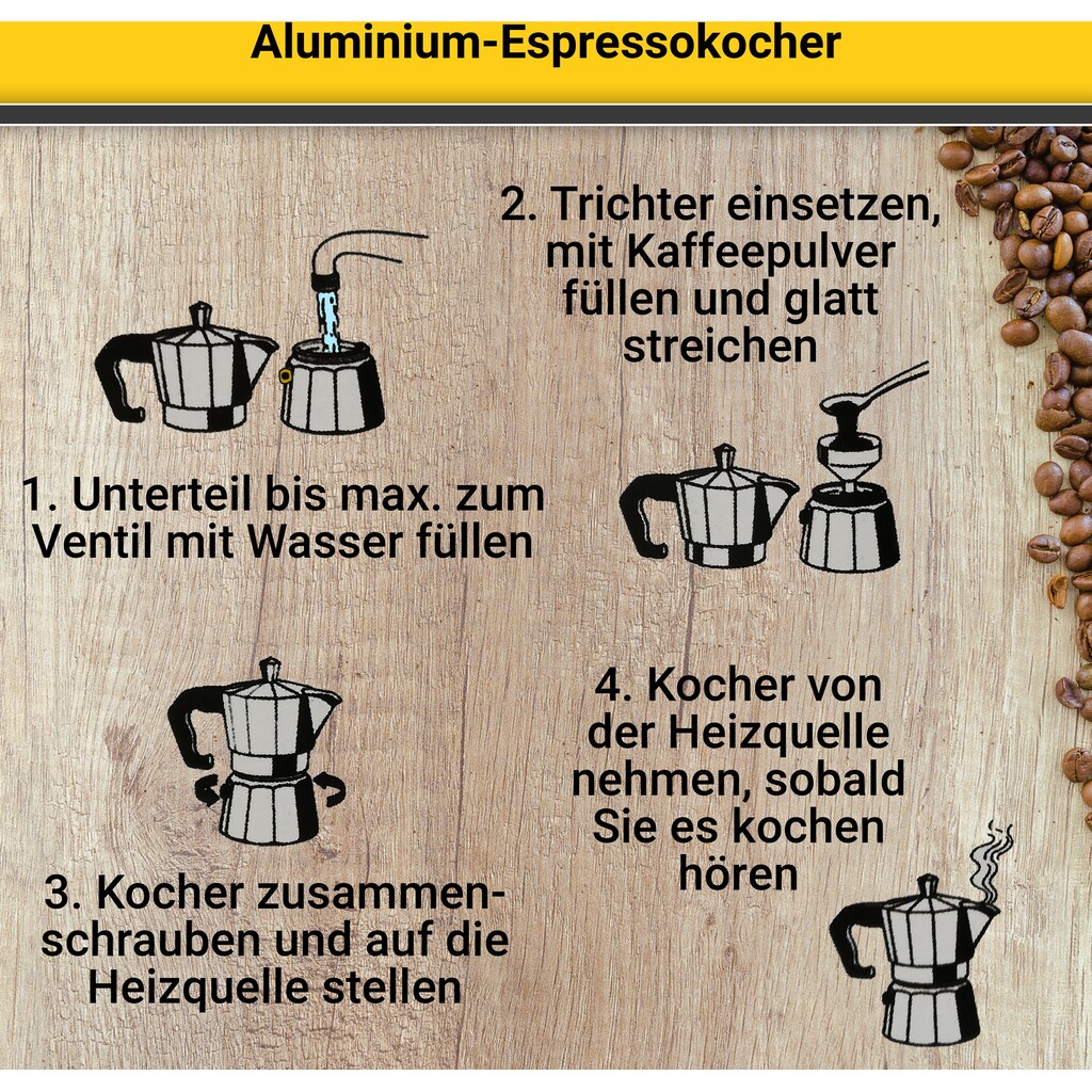 Krüger Espressokocher »Italiano«, 0,2 l Kaffeekanne