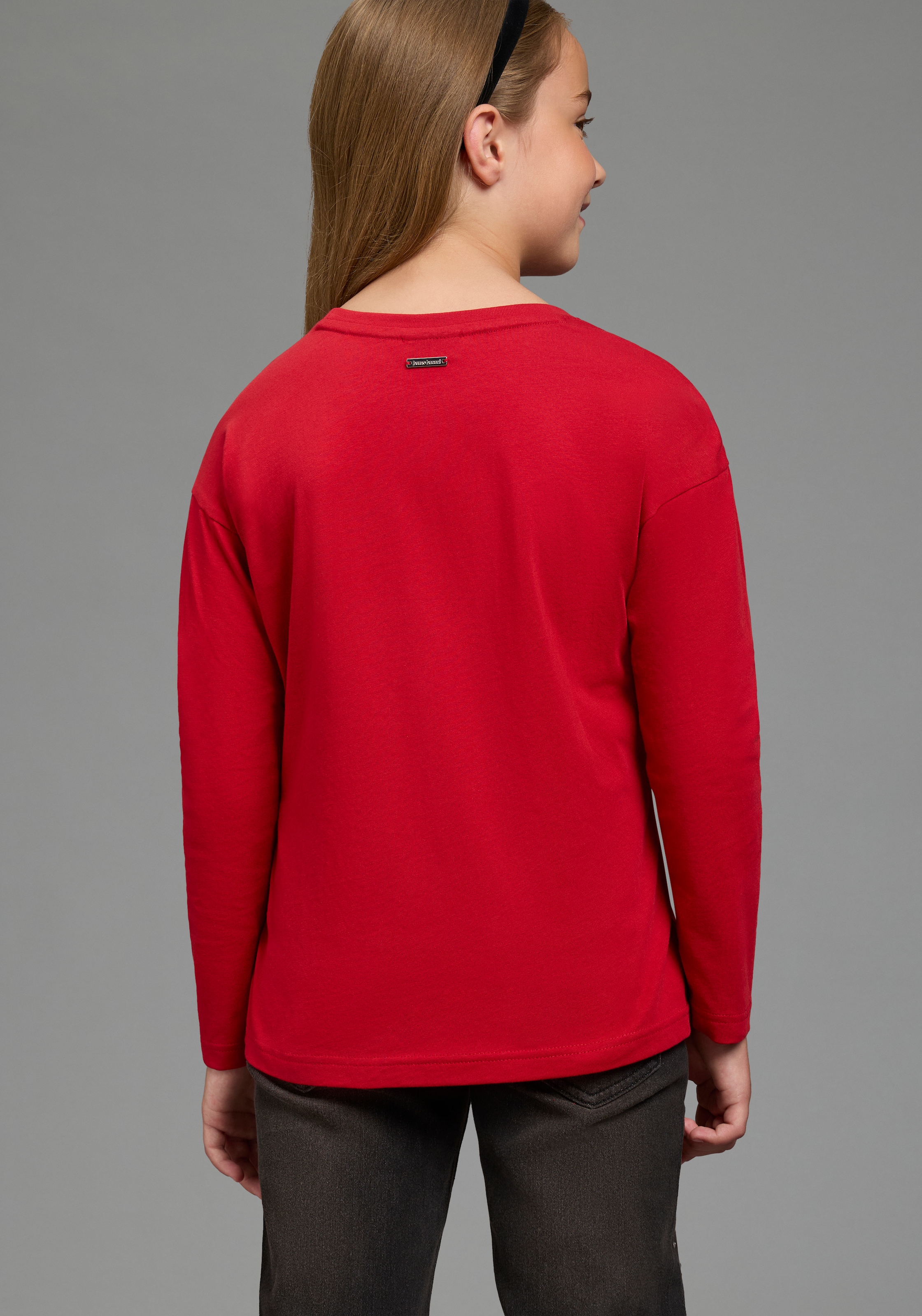Bruno Banani Langarmshirt »Shirt mit Paillettendetails für Mädchen« Für TEENS, Langarmshirt mit Pailletten