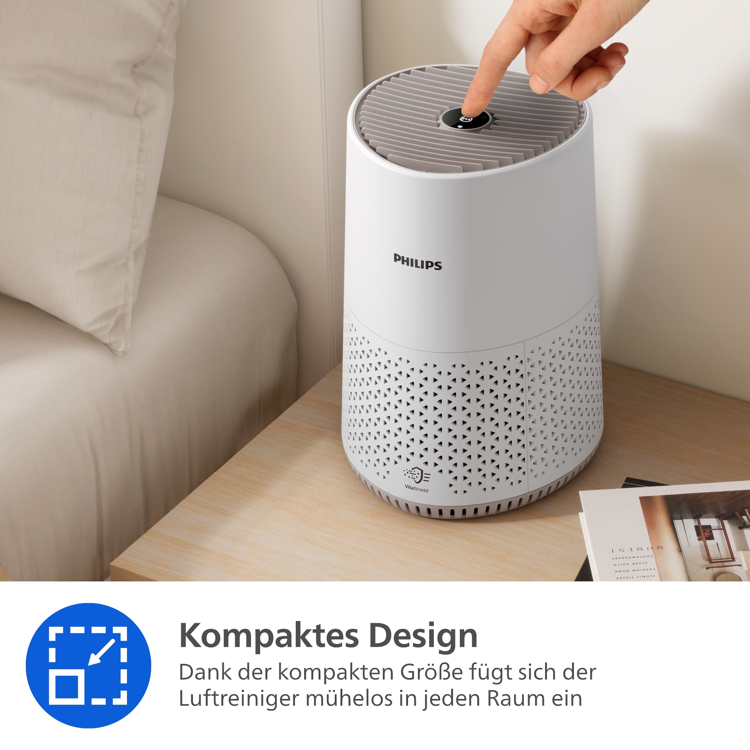 Philips Luftreiniger »AC0650/10 600i Series, Luftreinigungsrate 170 m³/h« für 44 qm Räume 2-Schichten-HEPA-Filtersystem, mit App Verbindung, energieeffizient