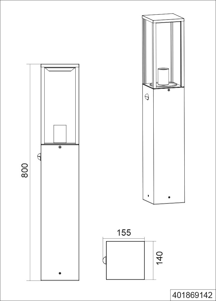 TRIO Leuchten Außen-Stehlampe »GARONNE, Outdoor Wegeleuchte mit Bewegungsmelder IP44, 80cm hoch« E27 1 Stk. warmweiß - kaltweiß exkl 1x E27 max 60W, Stehleuchte für Garten & Terrasse aus Metall