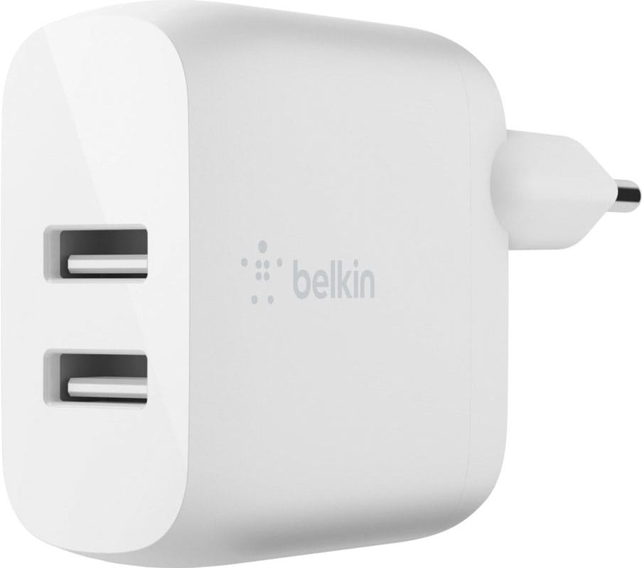 Belkin Smartphone-Ladegerät »BOOST↑CHARGE 24 W USB-A-Netzladegerät mit zwei Anschlüssen«, für Samsung Galaxy, Apple iPad / iPhone, Google Pixel