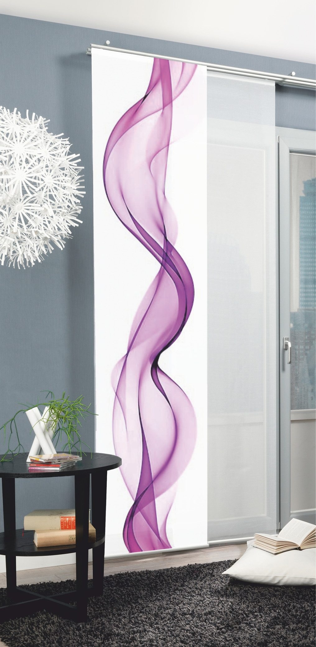 HOME WOHNIDEEN Schiebegardine »EDMONTON« Klettband 1 Stk. tlg. HxB: 245x60, inkl. Besfestigungszubehör, blickdicht