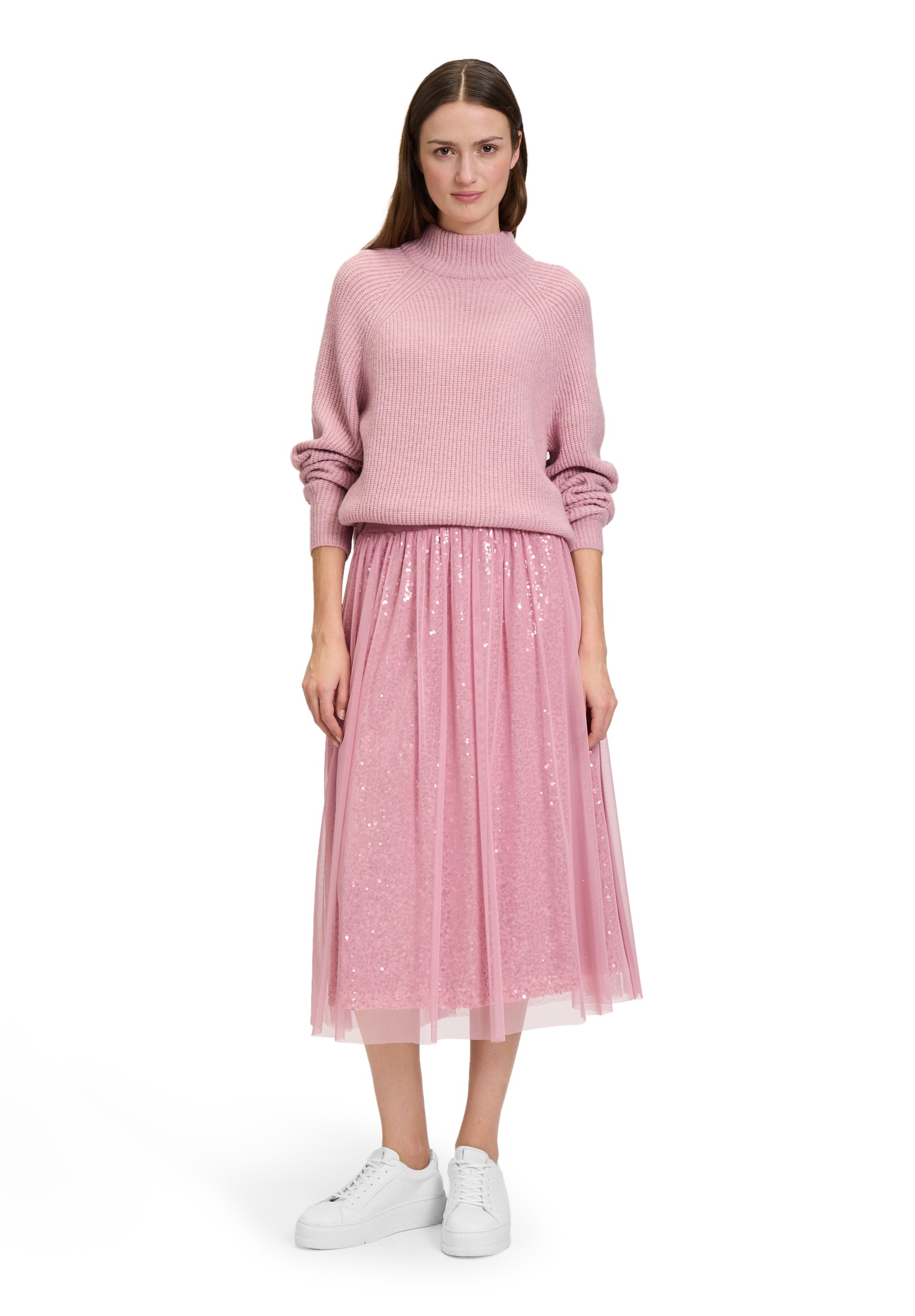 Betty&Co Rundhalspullover »Grobstrick-Pullover mit hohem Kragen«