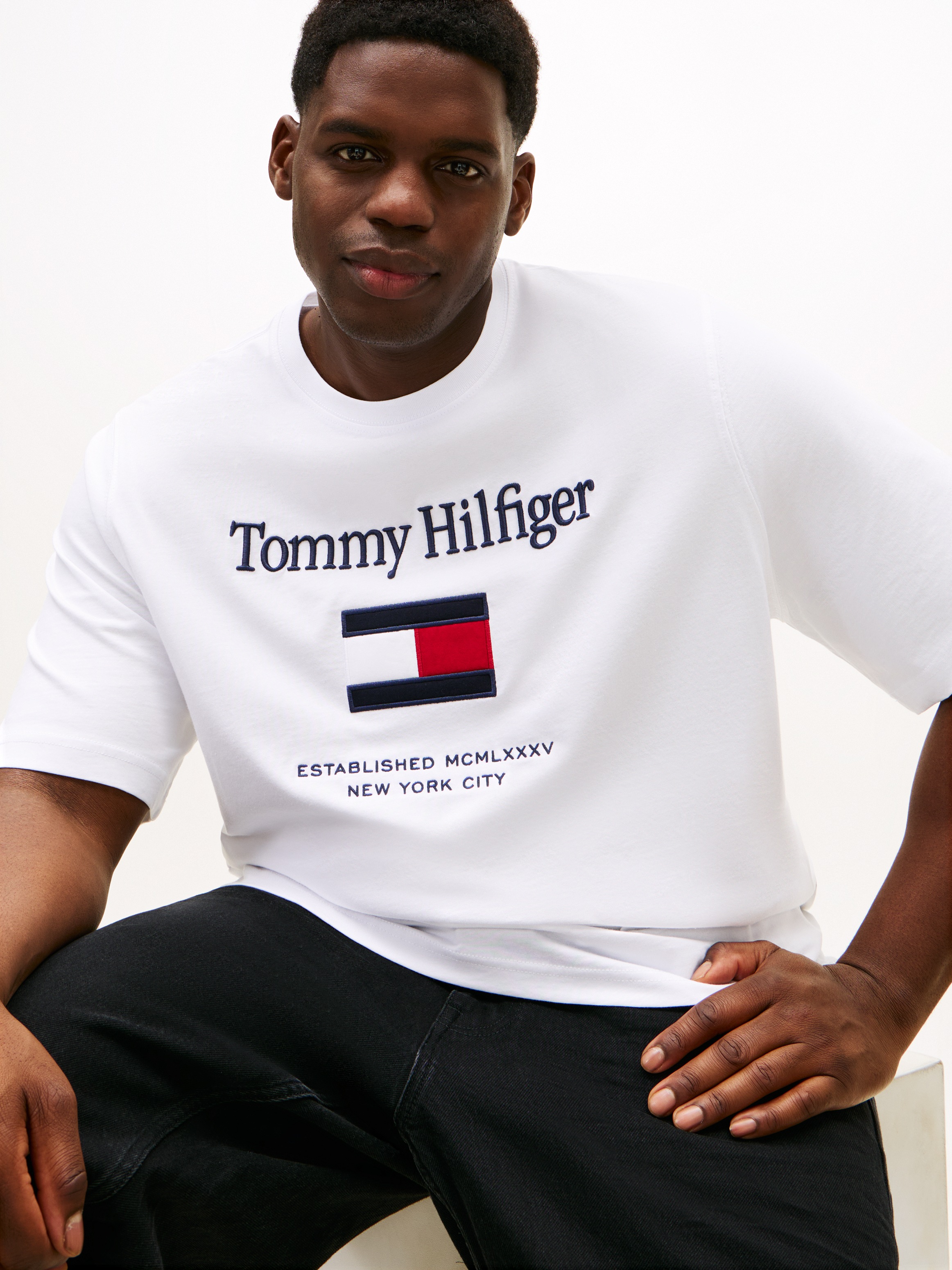 Tommy Hilfiger Big & Tall T-Shirt »BT-TOMMY EMBRO FLAG« Große Größen