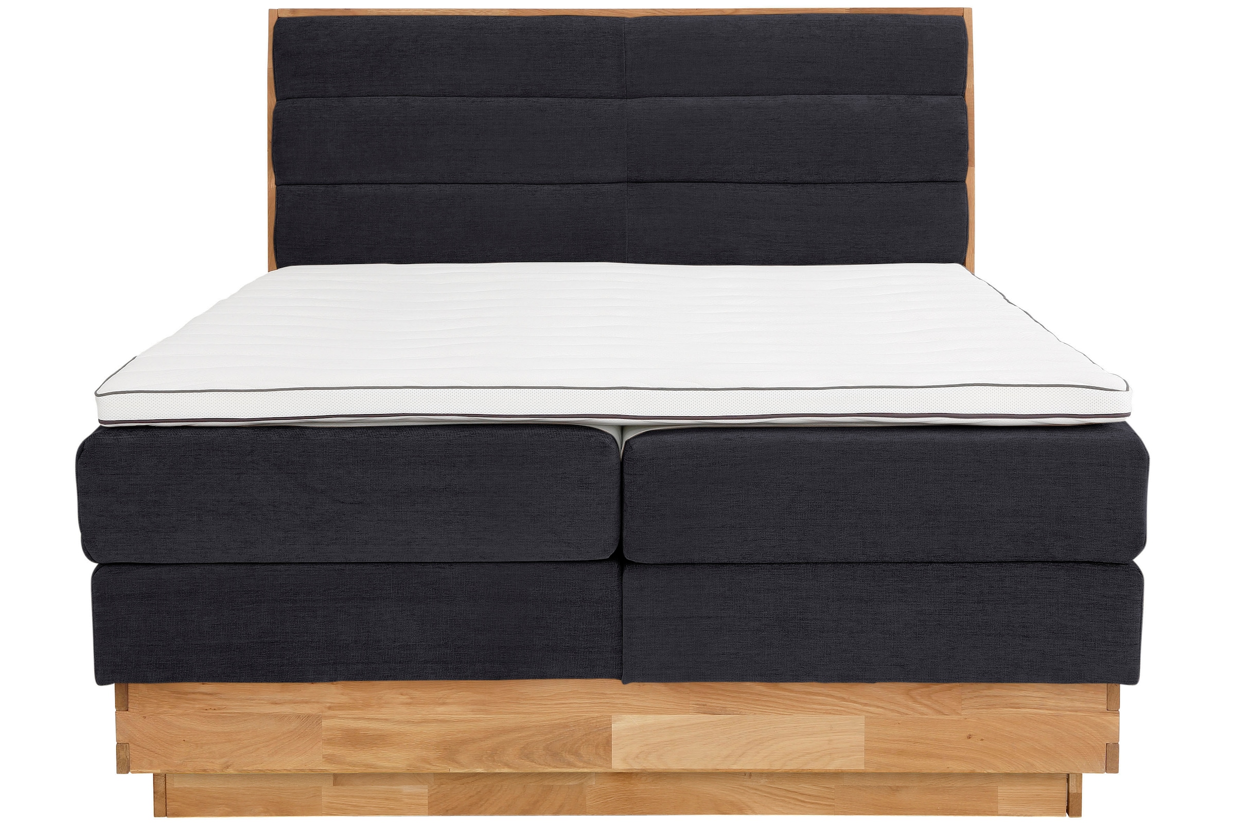 OTTO products Boxspringbett »Jenna« ohne LED-Beleuchtung, mit zertifizierten, recycelten Bezugsstoffen
