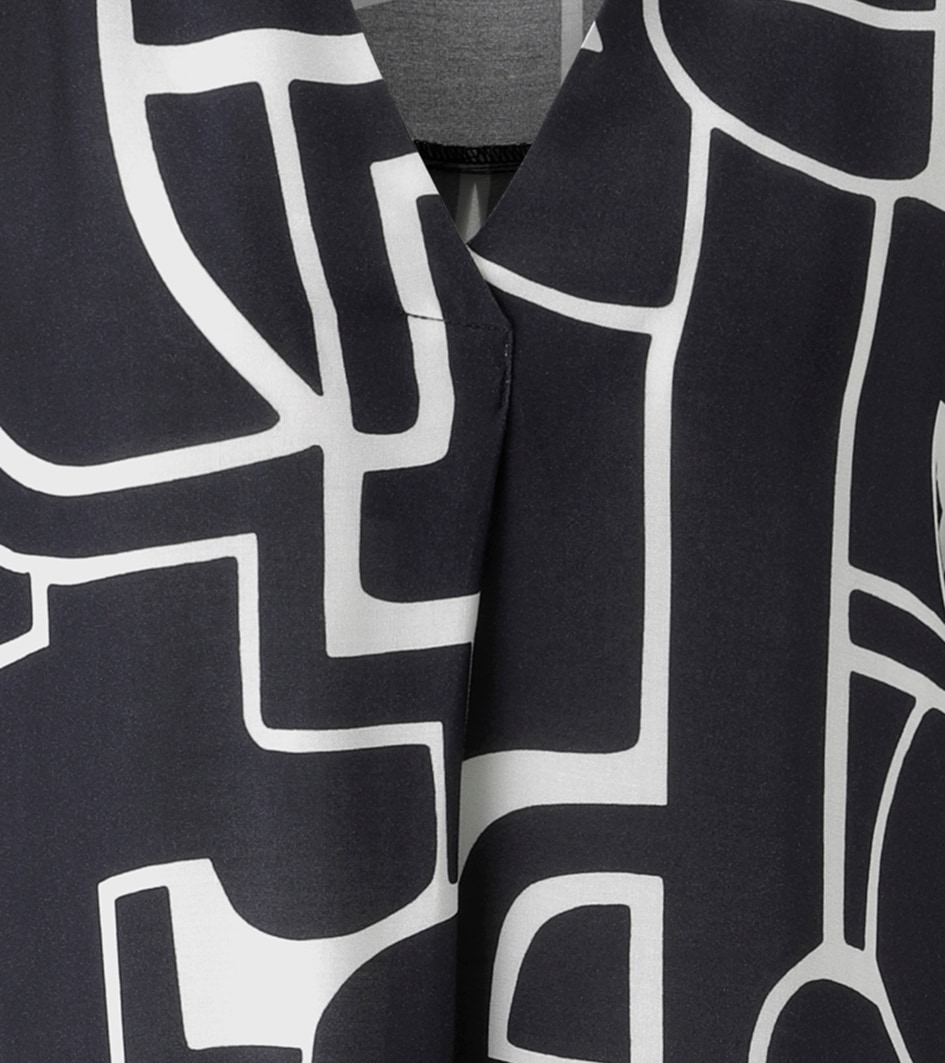 Aniston SELECTED Blusenkleid mit abstraktem, labyrinthartigem Linienmuster - NEUE KOLLEKTION