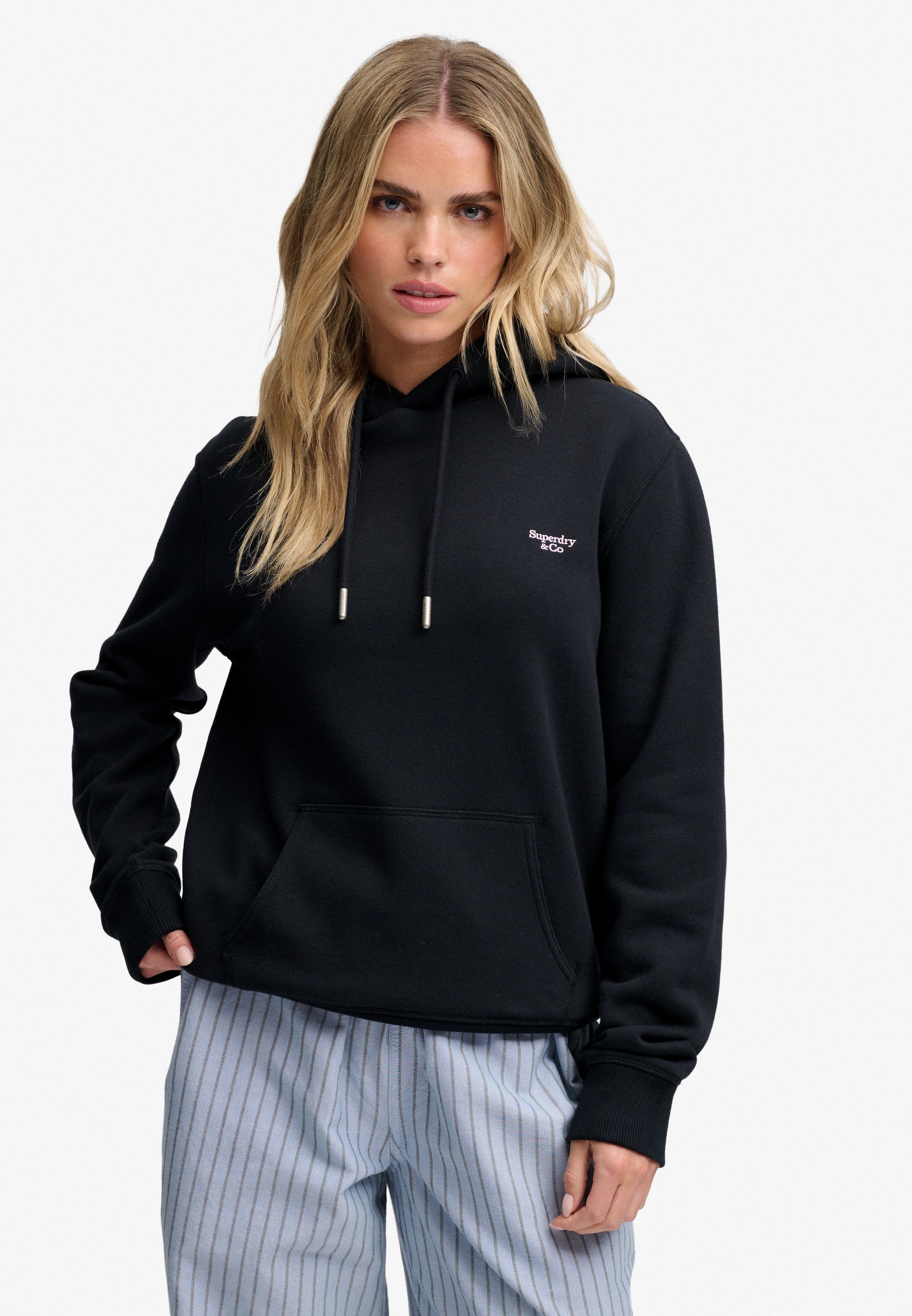 Superdry Kapuzensweatshirt »SIGNATURE EMB HOOD«, Baumwollmischung, relaxed fit
