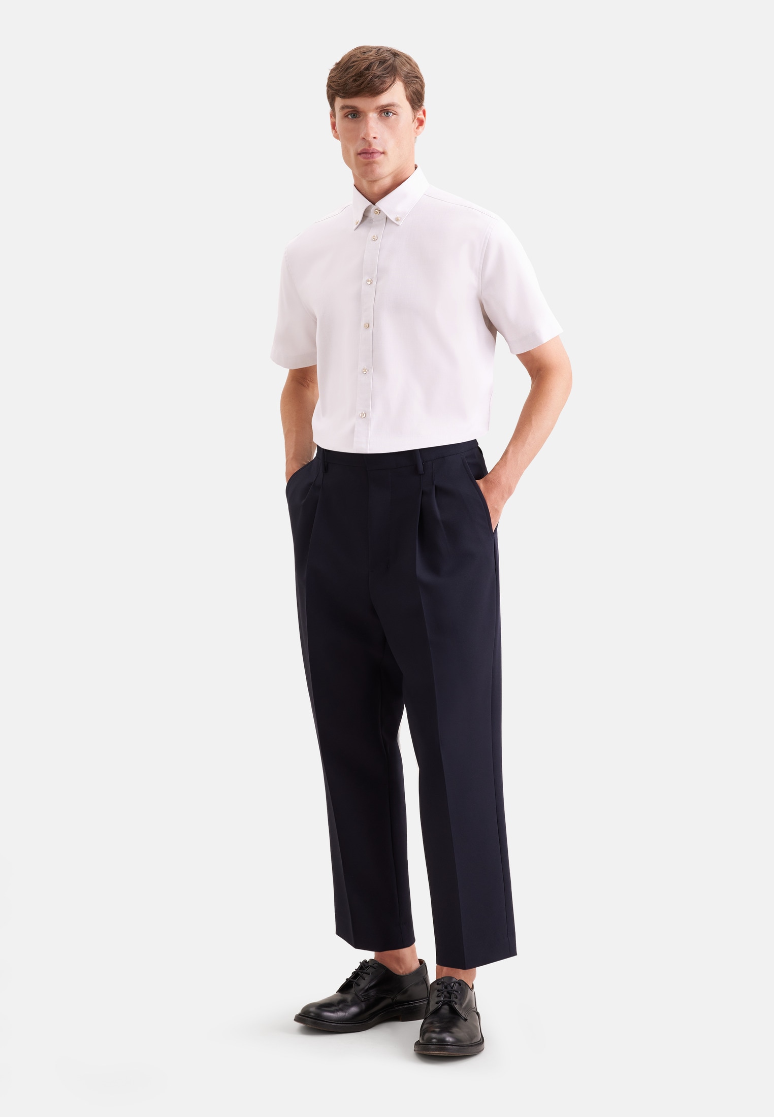 seidensticker Businesshemd »Schwarze Rose« Shaped 1/2 Button-Down-Kragen Struktur