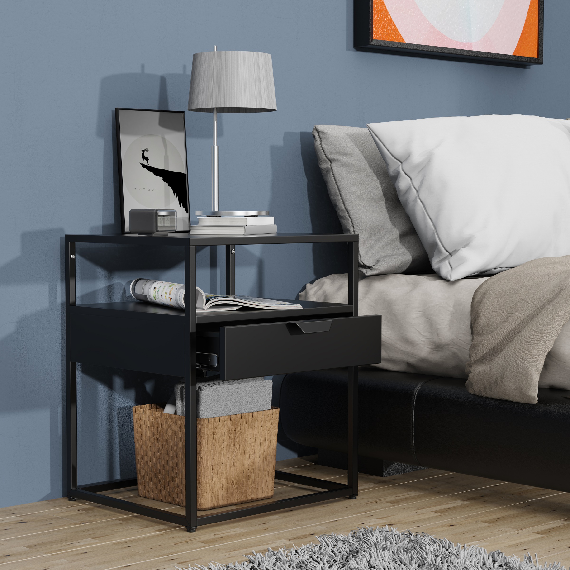 VCM Nachttisch »Metall Nachttisch Beistelltisch Schublade Flokas M«