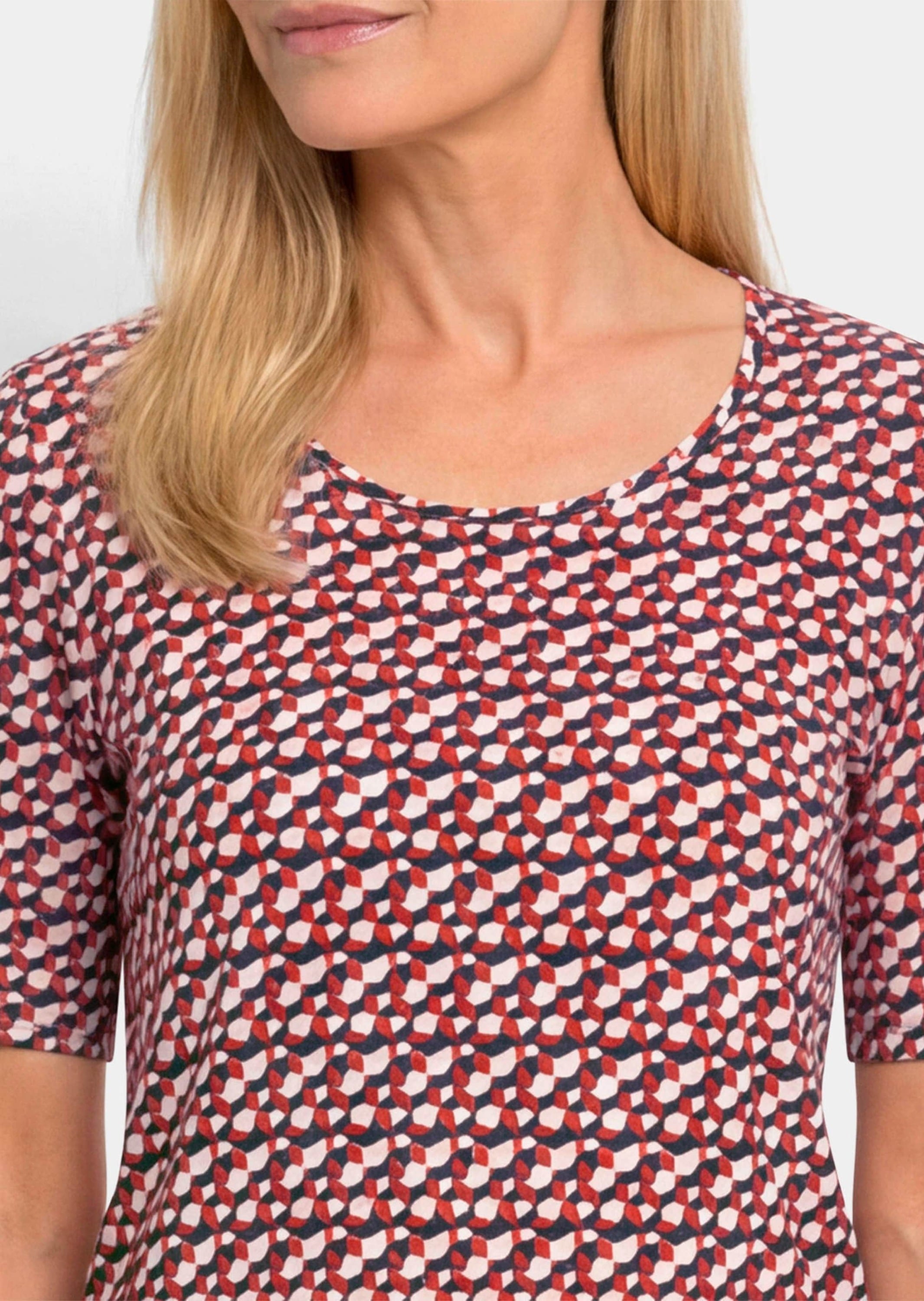 GOLDNER Kurzarmshirt »Viskoseshirt mit spannendem 3D-Print« stretchbequemer Viskosejersey