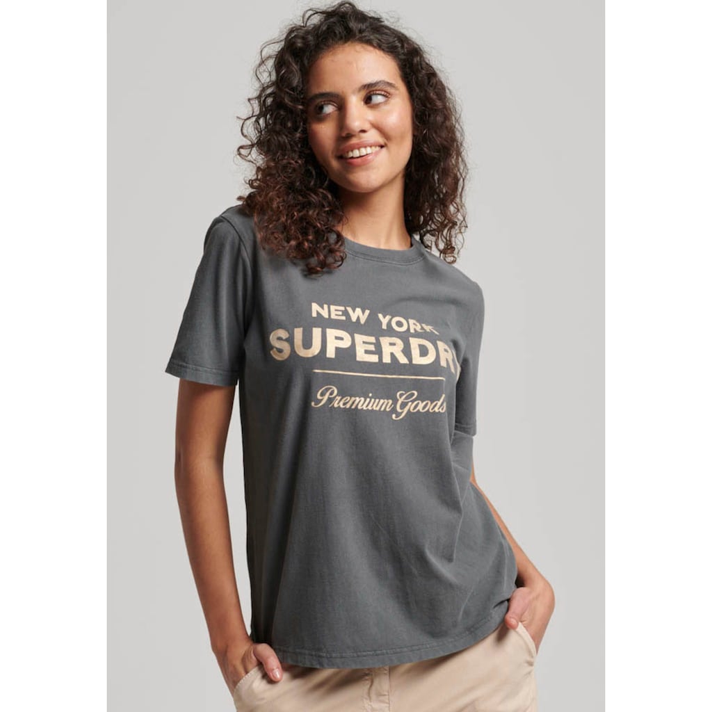 Superdry Rundhalsshirt »LUXE METALLIC LOGO T SHIRT«