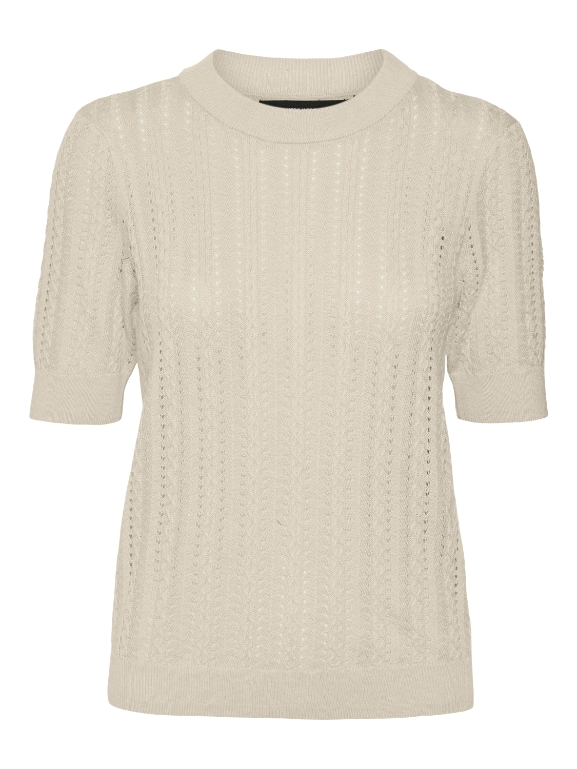 Vero Moda Kurzarmpullover »VMMORENA 2/4 O-NECK PULLOVER GA BOO REP« mit Struktur-Strickmuster, figurbetont
