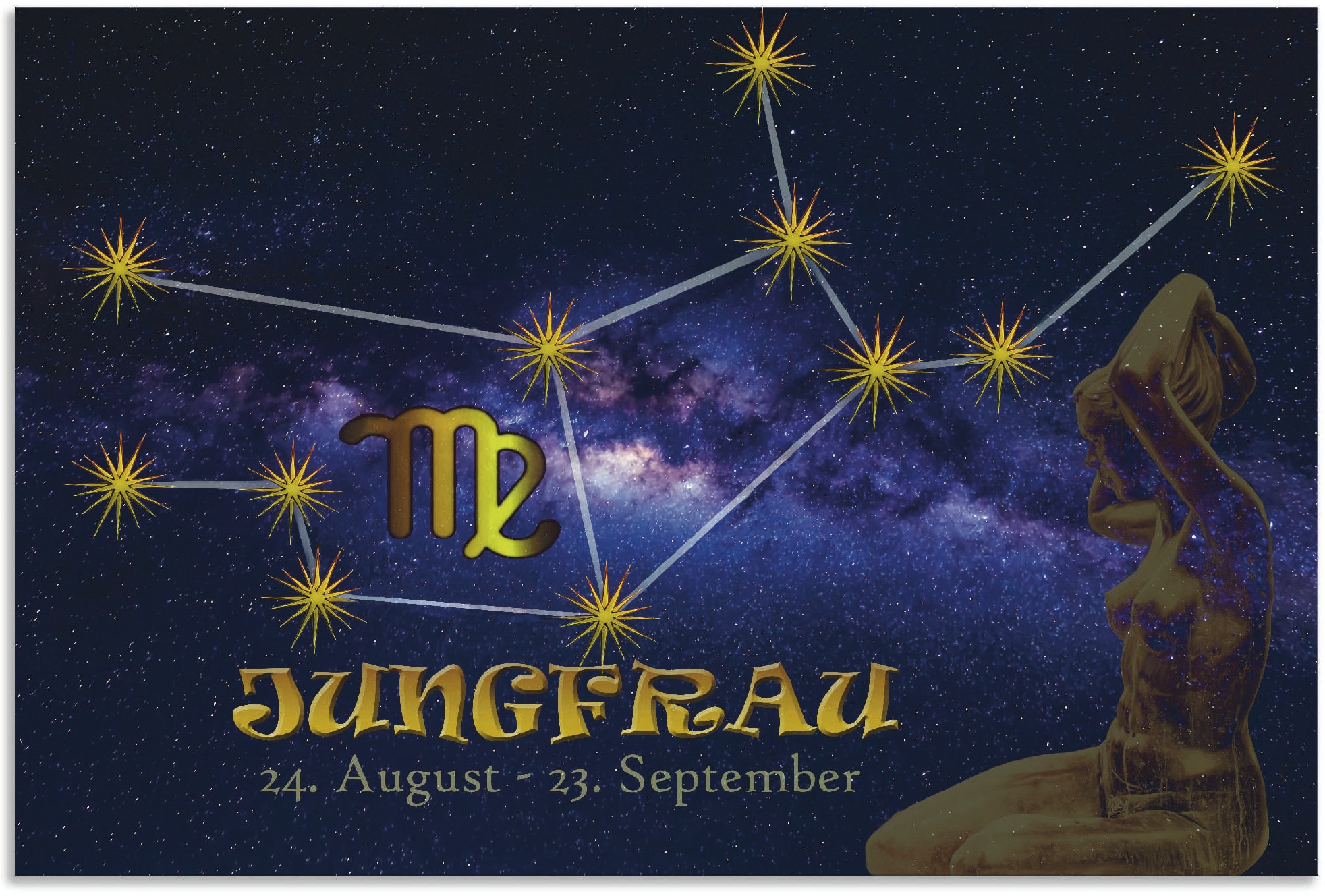 Artland Wandbild »Sternzeichen - Jungfrau«, Bilder von Sternzeichen, (1 St.), als Alubild, Outdoorbild, Poster in verschied. Größen