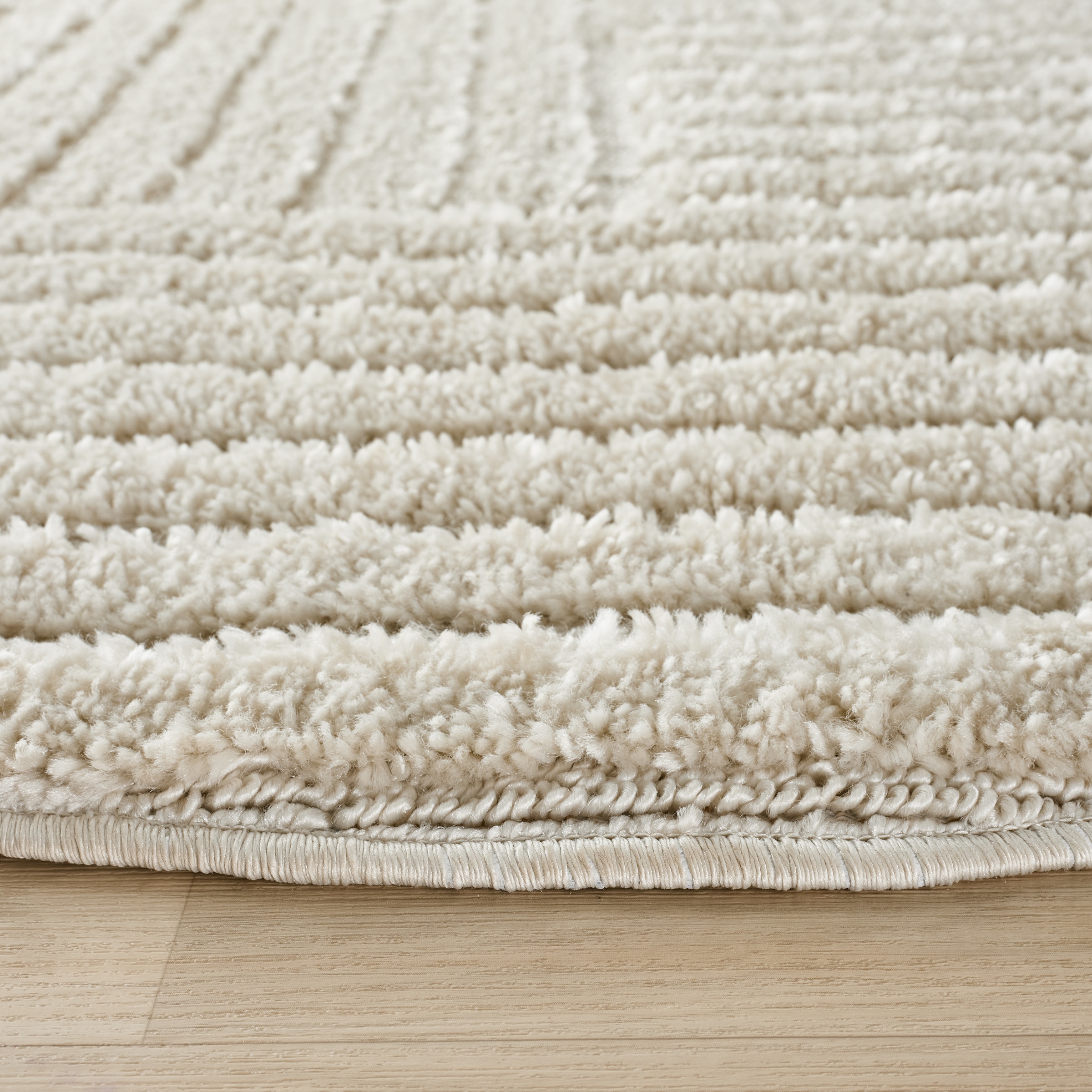 OTTO home Teppich »Jonne, Boho-Design, Scandi, Designteppich« rund 20 mm Höhe Hoch-Tief, 3D Optik, skandinavischer Stil, Wohnzimmer, Schlafzimmer