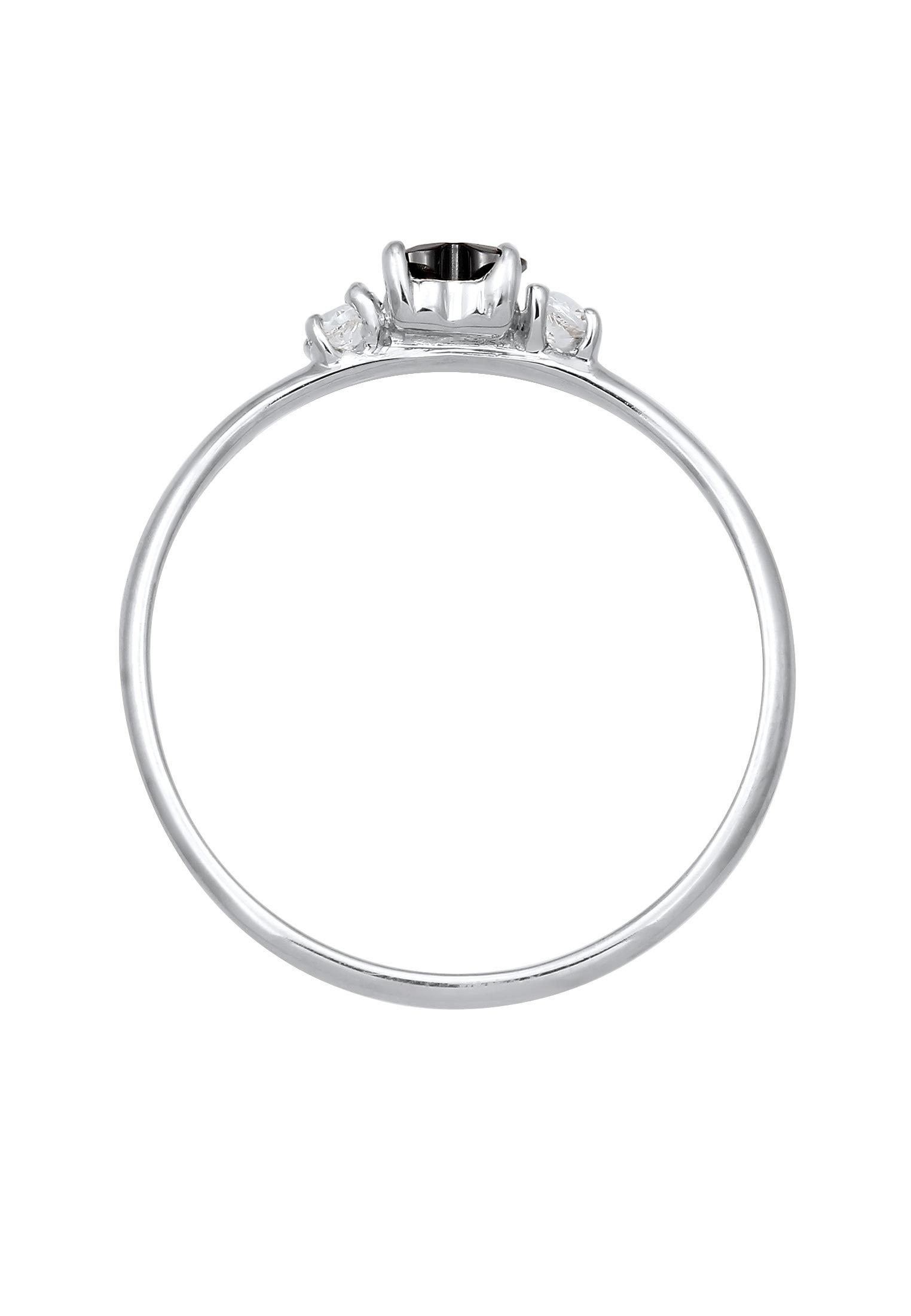 Elli Silberring »Ring Herz Zirkonia Schwarz Liebe 925 Sterling Silber«