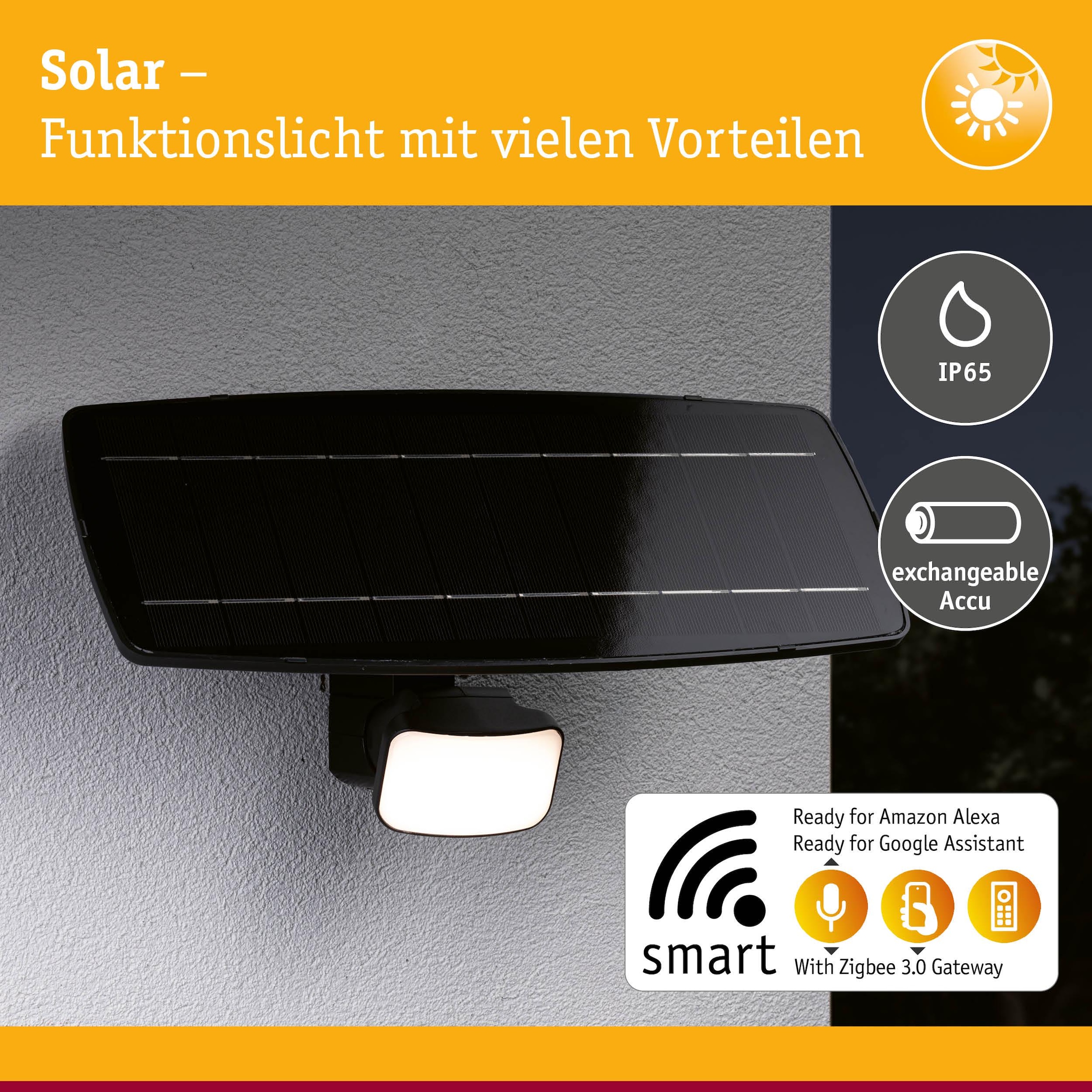 Paulmann Flutlichtstrahler »Flotas Zigbee IP65 3000K 700lm Anthrazit« LED-Modul 1 Stk. Warmweiß Smart Home