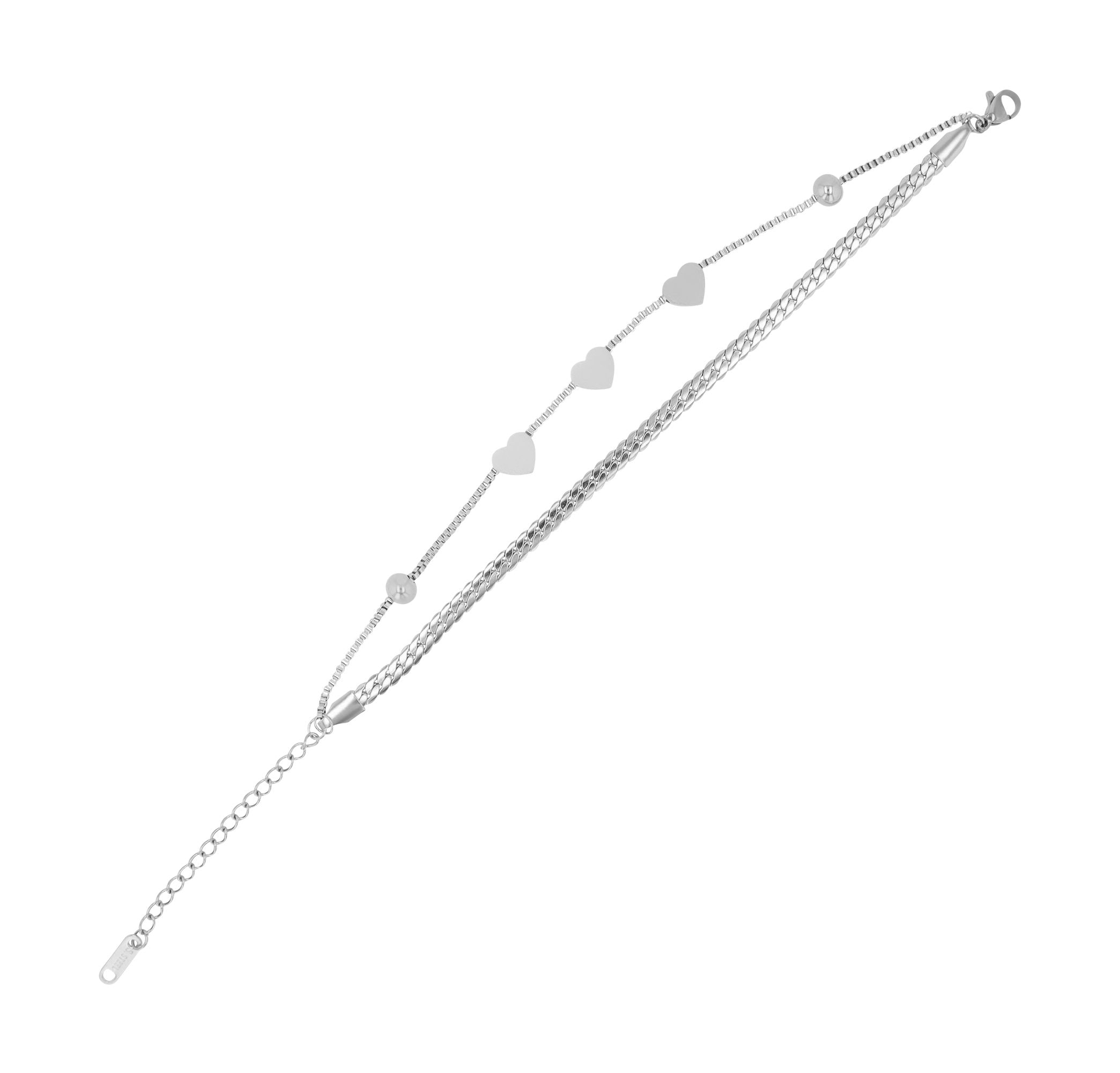 Adelia´s Armband »Damen Armband ¿ Herz aus Edelstahl 17+5 cm«