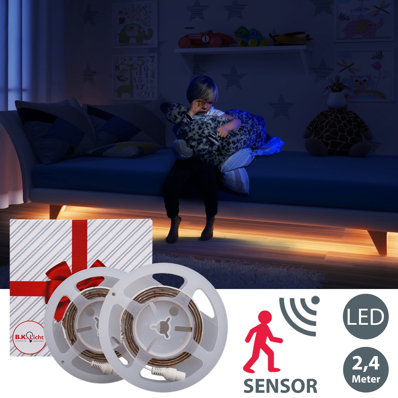 B.K.Licht LED-Streifen »Chara«, Bettlicht Band Nachtlicht bei Bewegungsmelder Dämmerungsensor LED OTTO mit