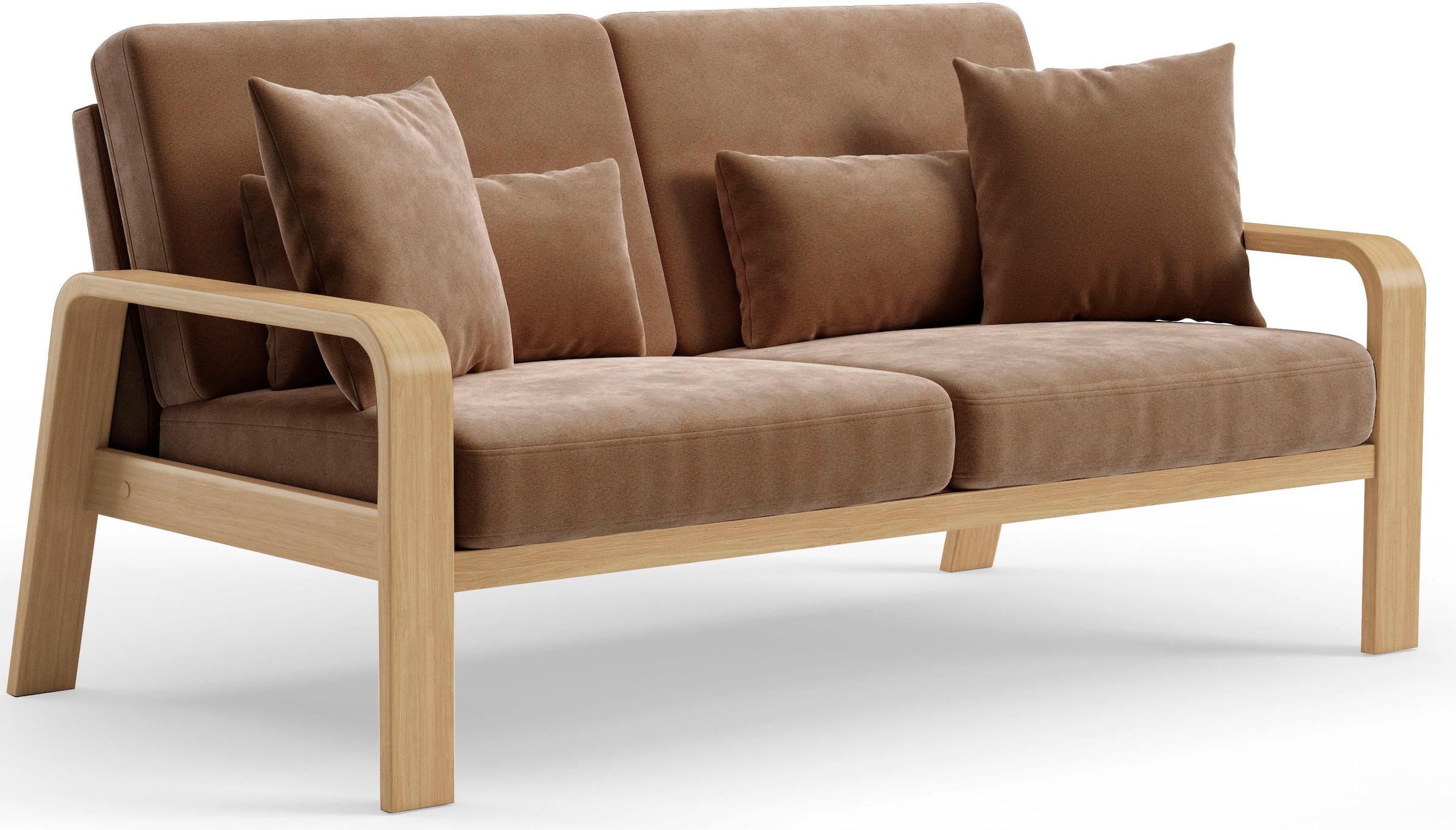 sit&more 2,5-Sitzer »Kolding«, Armlehnen aus Buchenholz in natur, verschiedene Bezüge und Farben