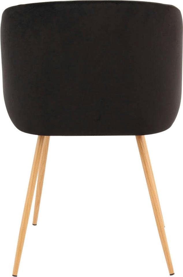 Kayoom Polsterstuhl »Stuhl Celina 110 2er-Set Grau,samtweicher Bezug in moderner Farbgebung« (Set) 2 Stk.samtweicher Bezug, bequem, zeitlos, Hingucker in jedem Wohnbereich