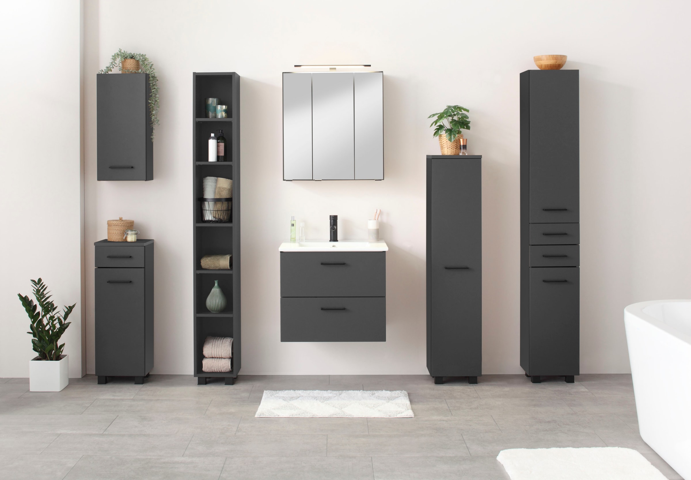 welltime Hängeschrank »Trento, verschiedene Ausführungen und Farben«, Badmöbel, Breite 30 cm, 1 Tür, 2 Einlegeböden, Made in Germany