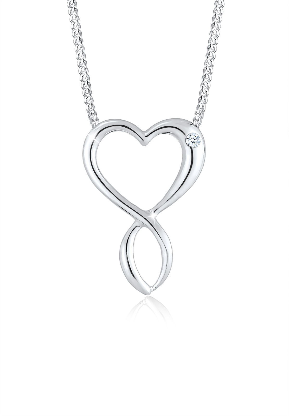 Diamore Collierkettchen »Herz Infinity Diamant (0.03 ct.) 925 Silber«
