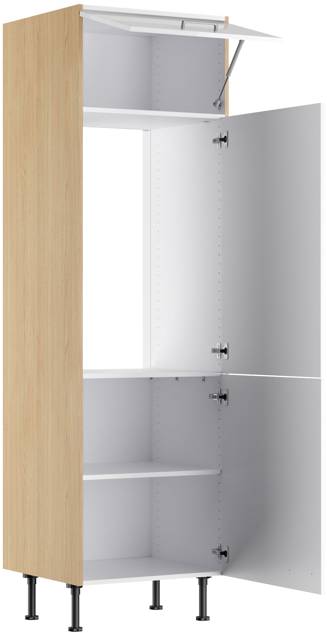 KOCHSTATION Kühlumbauschrank »KS-Lucy« Breite 60 cm, m. 2 Türen, 1 Klappe, Soft-Close, höhenverstellbare Füße