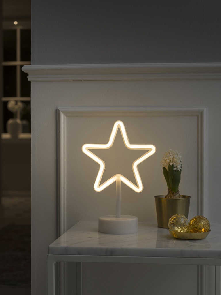 KONSTSMIDE LED Stern »Weihnachtsstern, Schlauchsilhouette Stern, Weihnachtsdeko«, mit 6h Timer, 78 warm weiße Dioden