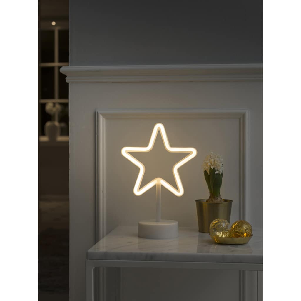 KONSTSMIDE LED Stern »Schlauchsilhouette Stern«, 1 St., Warmweiß, mit 6h Timer, 78 warm weiße Dioden