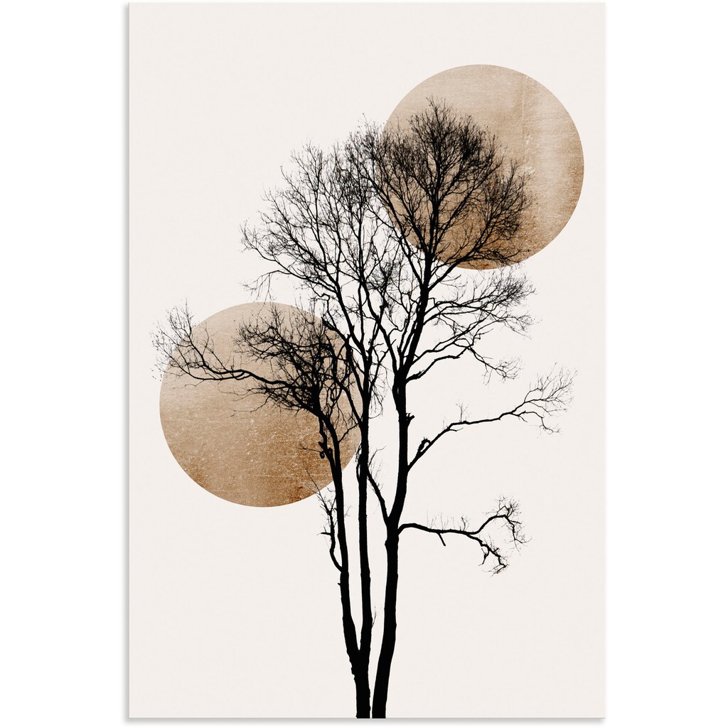 Artland Wandbild »Sonne und Mond versteckt«, Baumbilder, (1 St.)