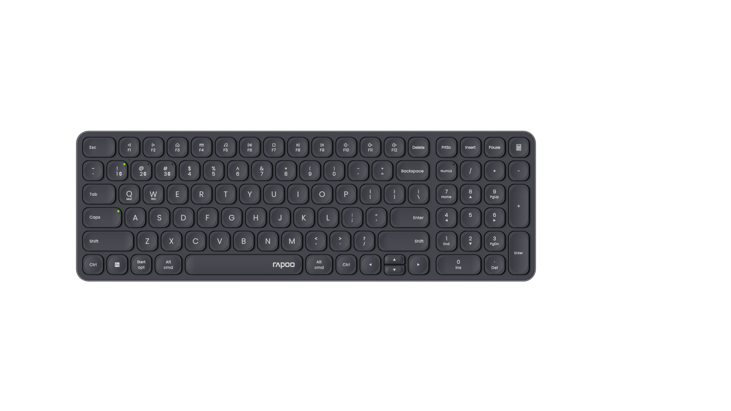 Rapoo Ultra-Slim-Bluetooth-Tastatur »E9310M, Kabellose, ultraflache Multi-Mode-Tastatur, QWERTZ« (Fn-Tasten | Multimedia-Tasten | Ziffernblock)