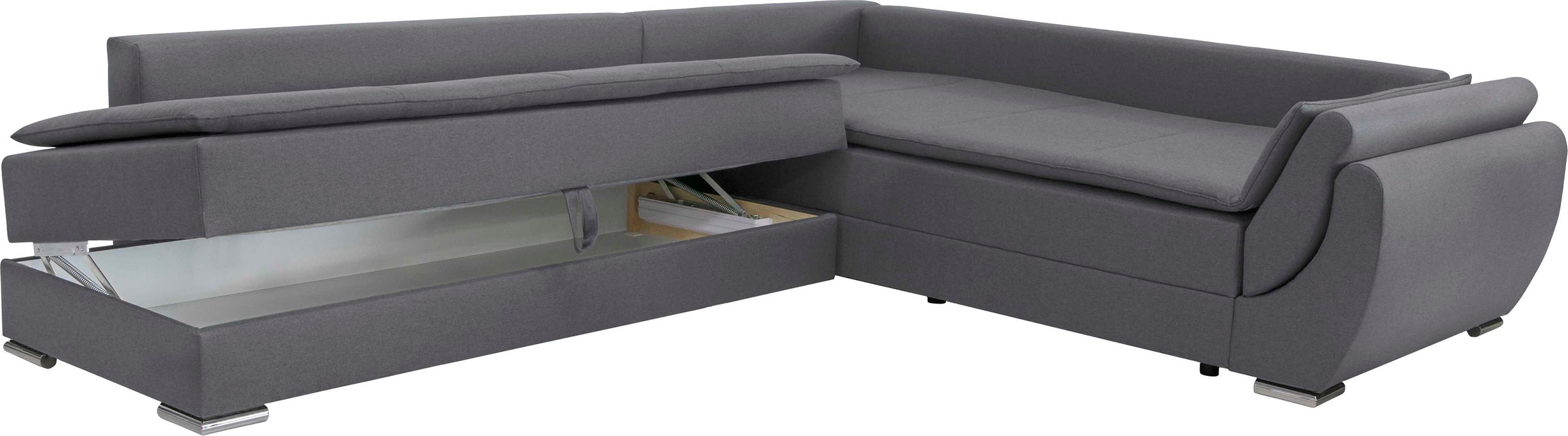 INOSIGN Ecksofa »Göteborg«, mit Boxspring-Bettfunktion und Bettkasten, Dauerschlaffunktion, Topper