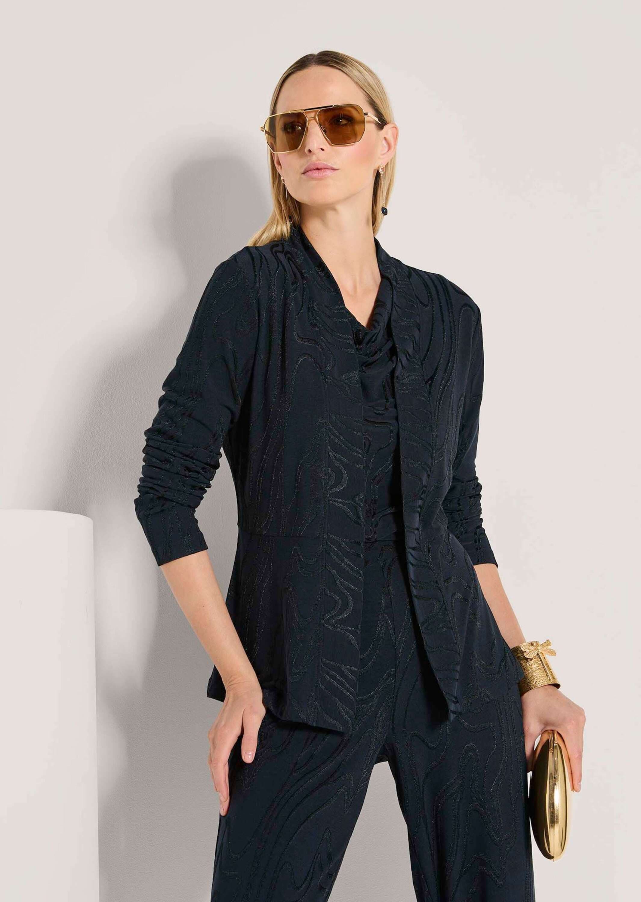 MADELEINE Langarmshirt »Shirtjacke Elegante Jersey-Jacke mit Schalkragen«