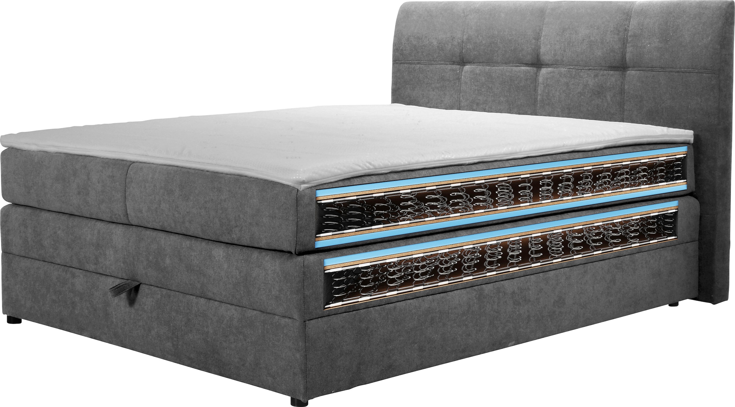 Home affaire Boxspringbett »Finja« besonders komfortable Liegehöhe, mit praktischem Bettkasten