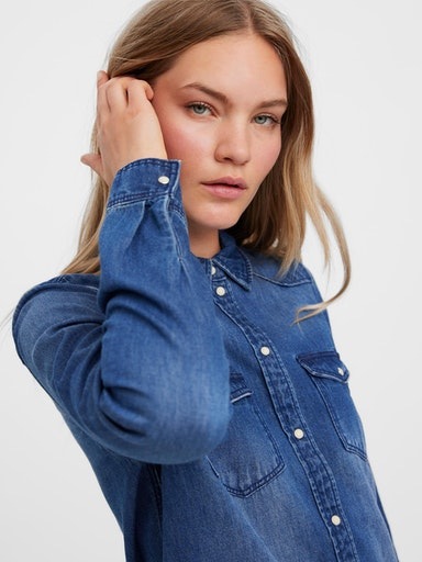 Vero Moda Jeansbluse »VMMARIA LS DENIM SLIM SHIRT MIX NEW«