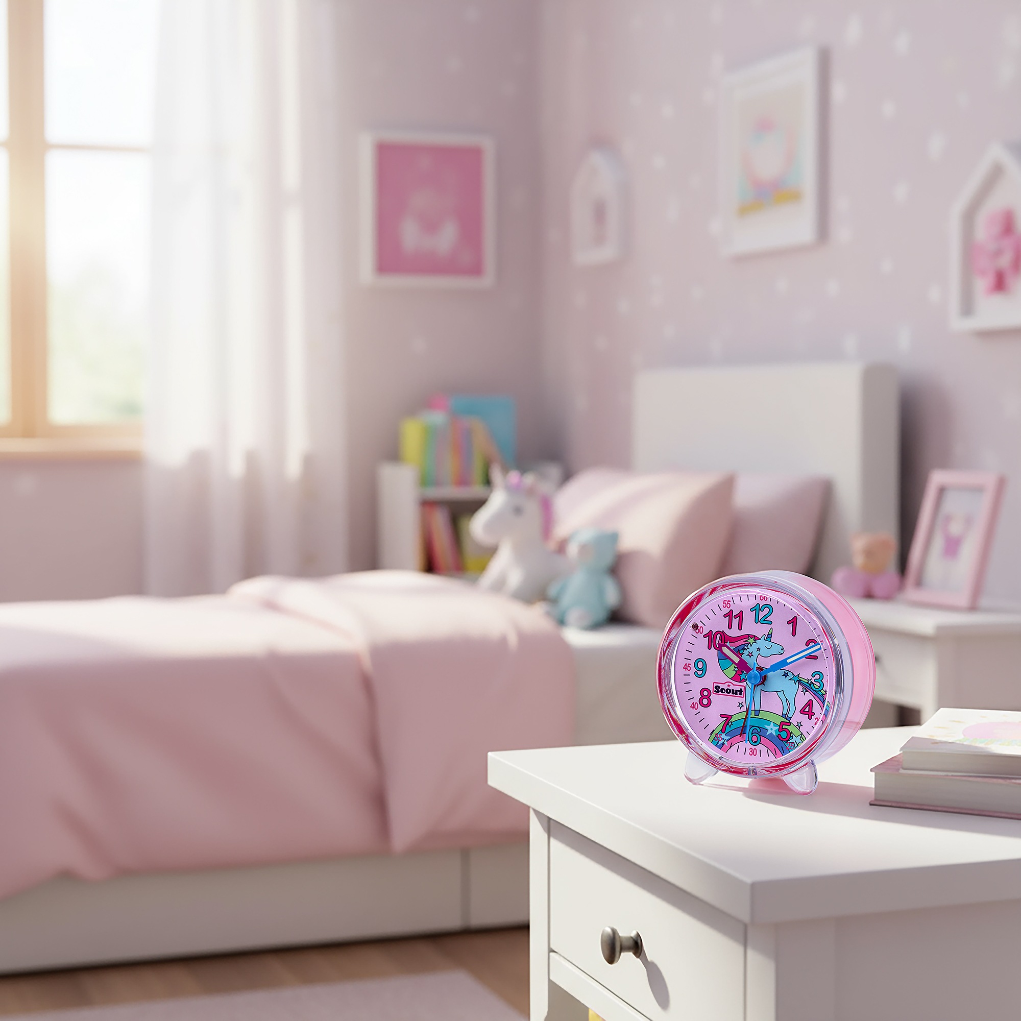 Scout Kinderwecker »Favorit« Quarzwecker, Lernwecker,Geschenkidee,Kinderzimmer, Schulanfang,Einhorn