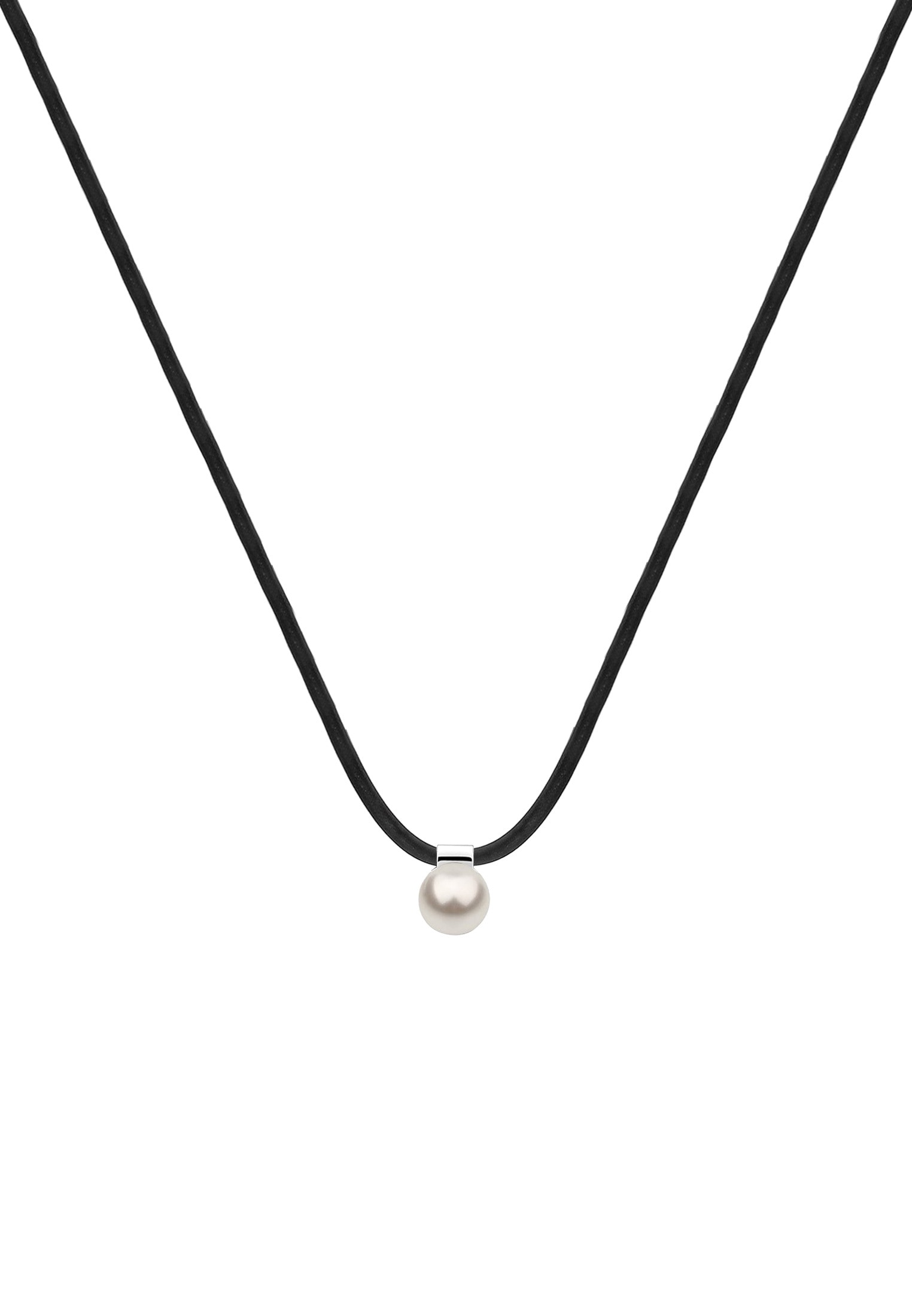 Nenalina Silberkette »Halskette Kautschuk Synthetische Perle 925 Silber«