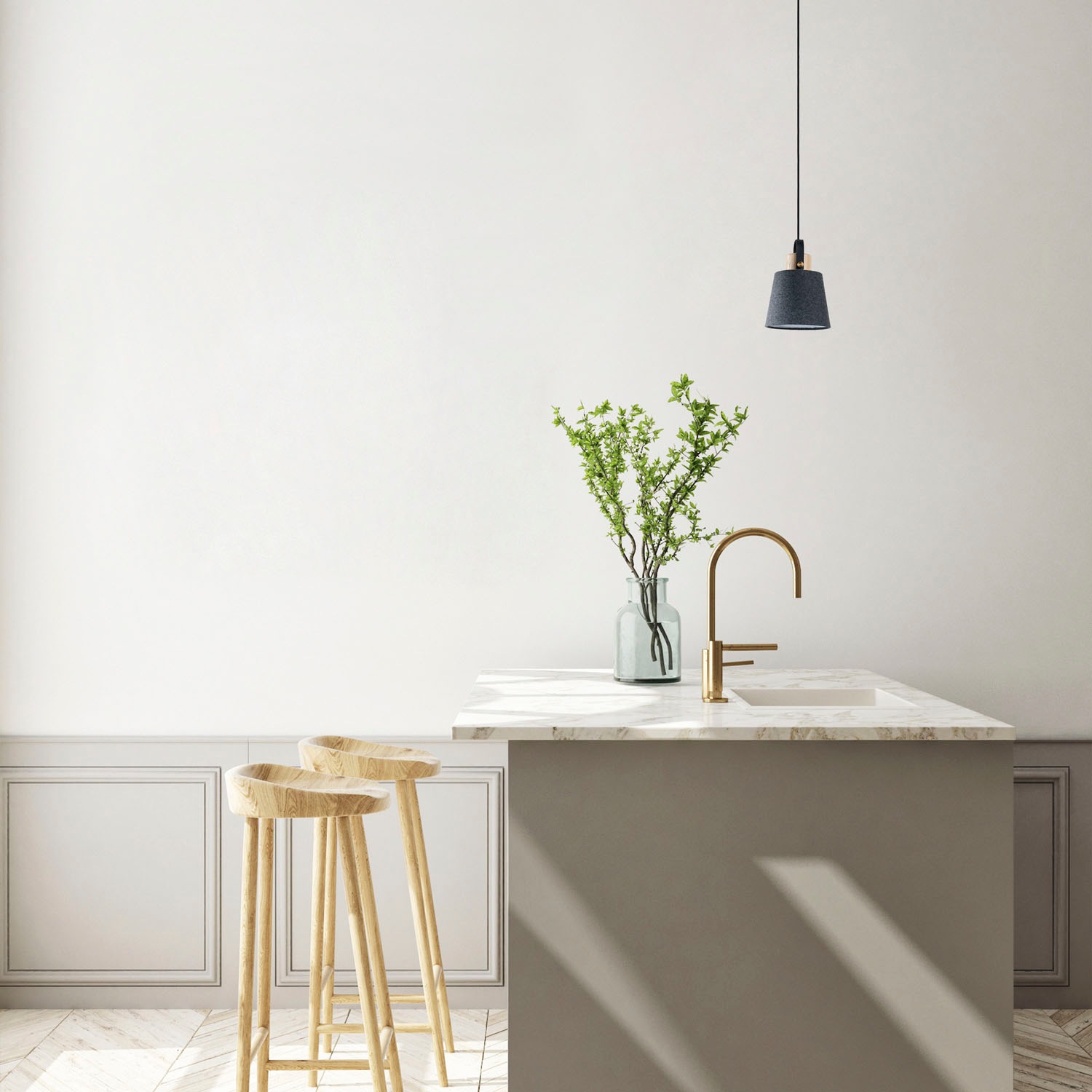 Paco Home Pendelleuchte »MARTA«, Leuchtmittel E27 | ohne Leuchtmittel, Wohnzimmer Esszimmer Industrial Design E27 Stoffschirm 1,5m Kabel