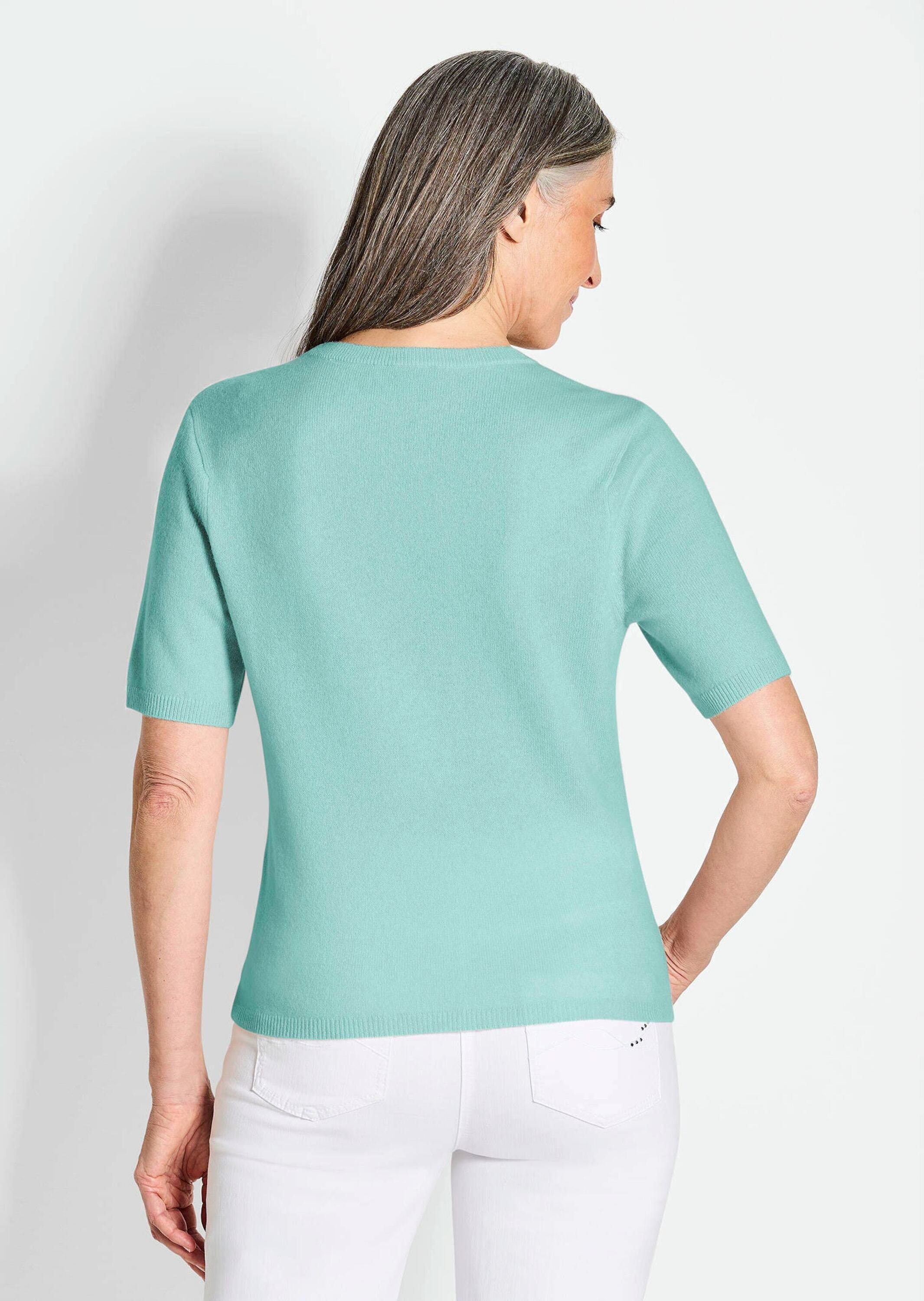 GOLDNER Kurzarmpullover »Halbarmpullover mit Rundhals aus Kaschmir«