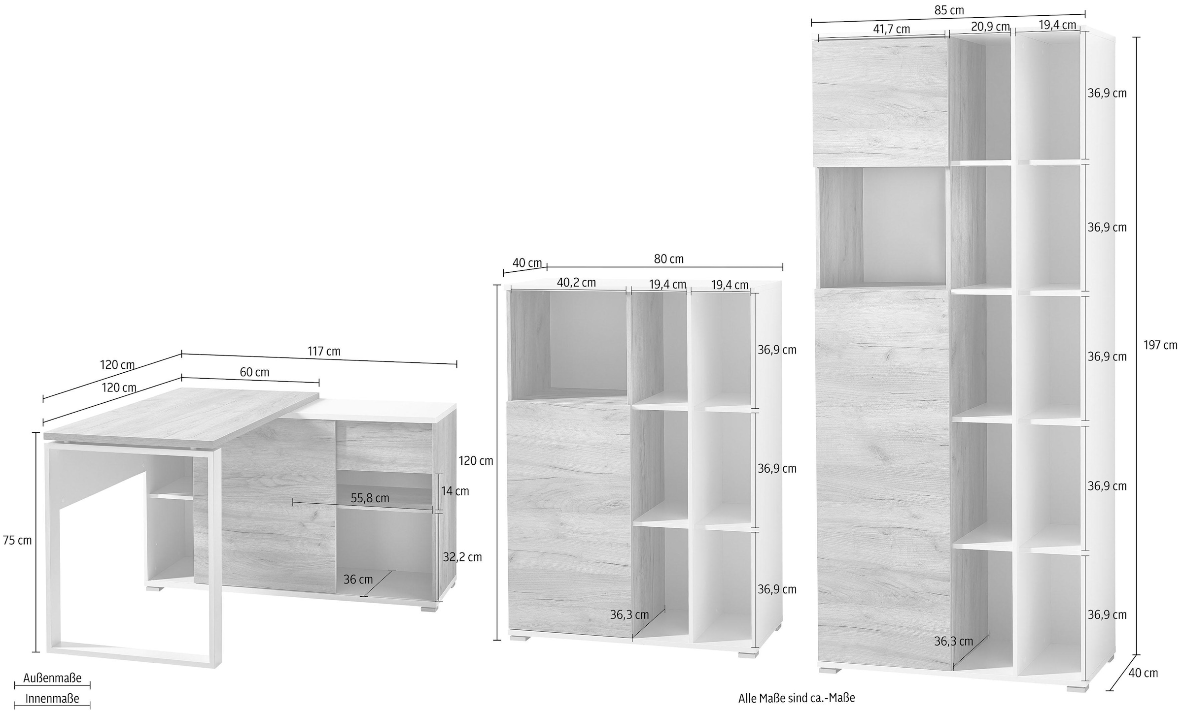 GERMANIA Büro-Set »GW-Lioni«, (Set, 4 tlg.)