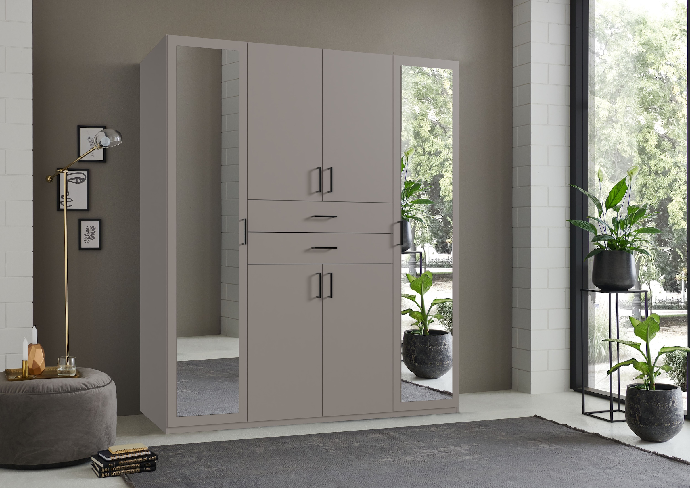 Wimex Kleiderschrank »Diver Drehtürenschrank mit Spiegel, 180, 225 o. 270cm breit« Bestseller Schlafzimmerschrank wahlweise 3 Innenausstattungen