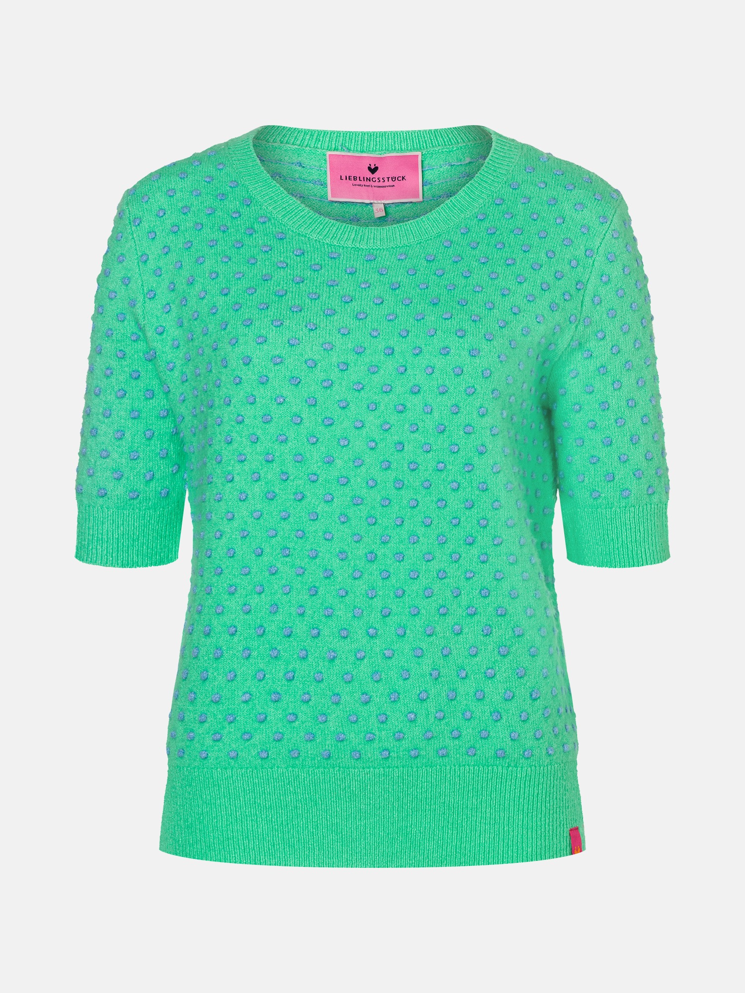 Lieblingsstück Rundhalspullover »TanjaL« mit kurzen Ärmeln, gepunktet