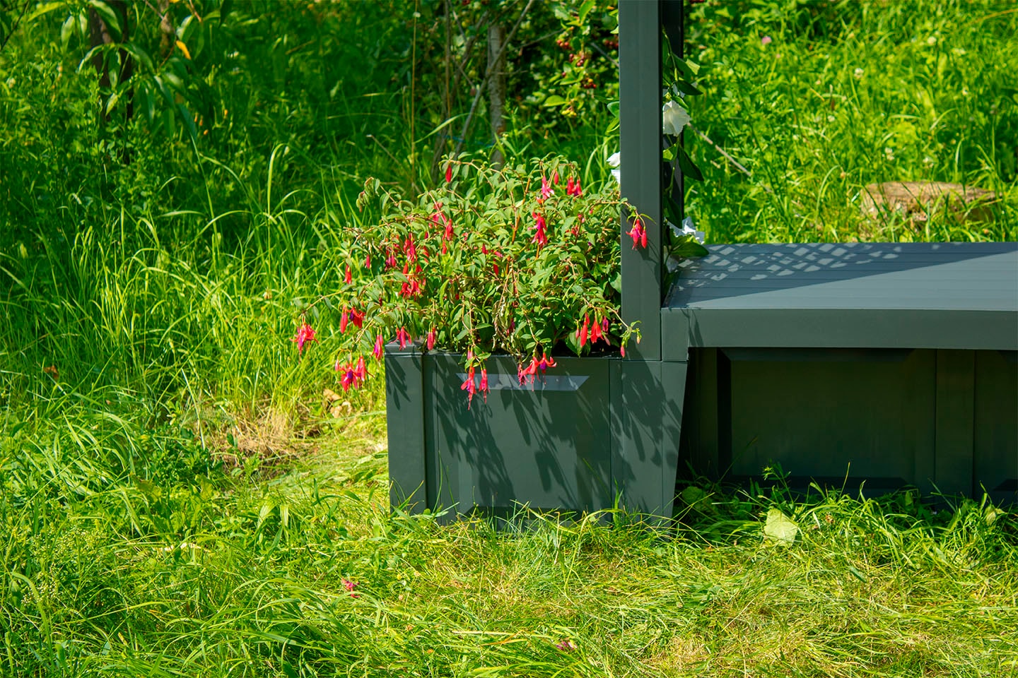 KHW Gartenbank »Brüssel«, mit Rosenbogen und zwei Pflanzkästen, anthrazit