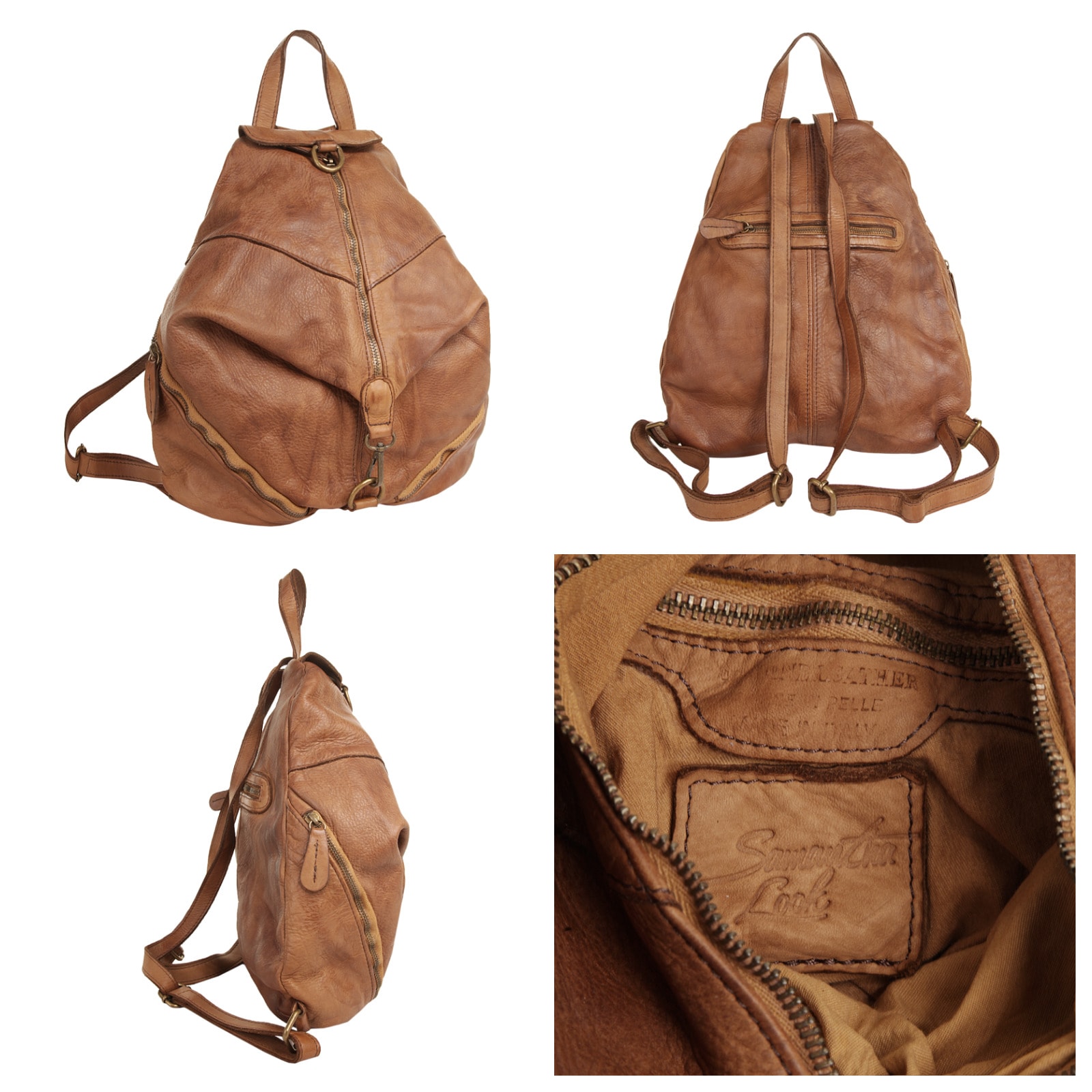 Samantha Look Cityrucksack, echt Leder, Made in Italy