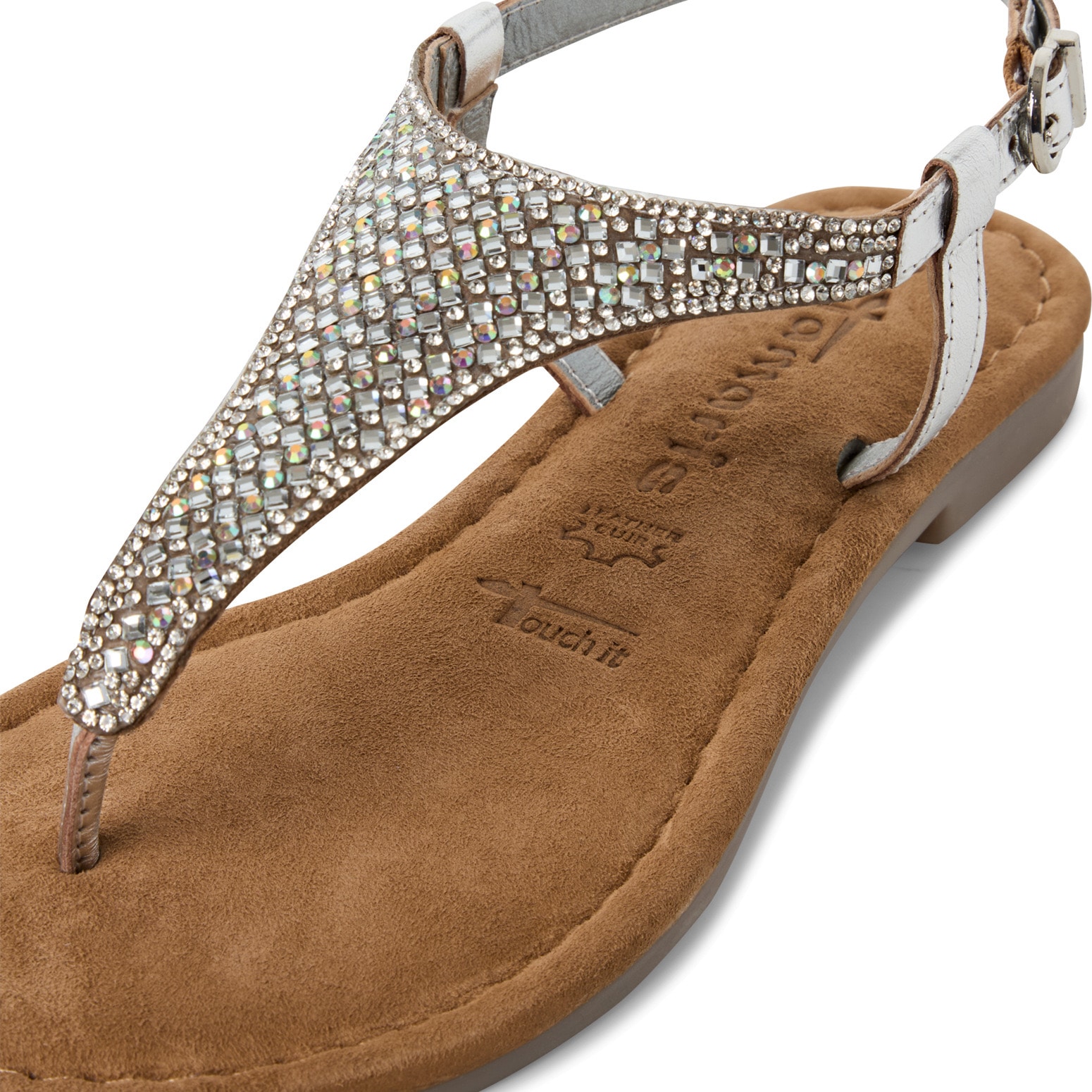 Tamaris Riemchensandale, Sandalette, Sommerschuh, Festtagsschuh, funkelnde Strasssteinchen